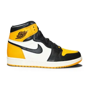 Mens Nike Air Jordan 1 Retro  High OG "Taxi" - 555088 711 -Taxi Black Sail Comfort Fit Socks Arch Tech