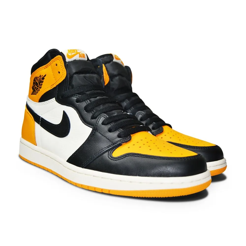Mens Nike Air Jordan 1 Retro  High OG "Taxi" - 555088 711 -Taxi Black Sail Hoop Fit Durable Rubber