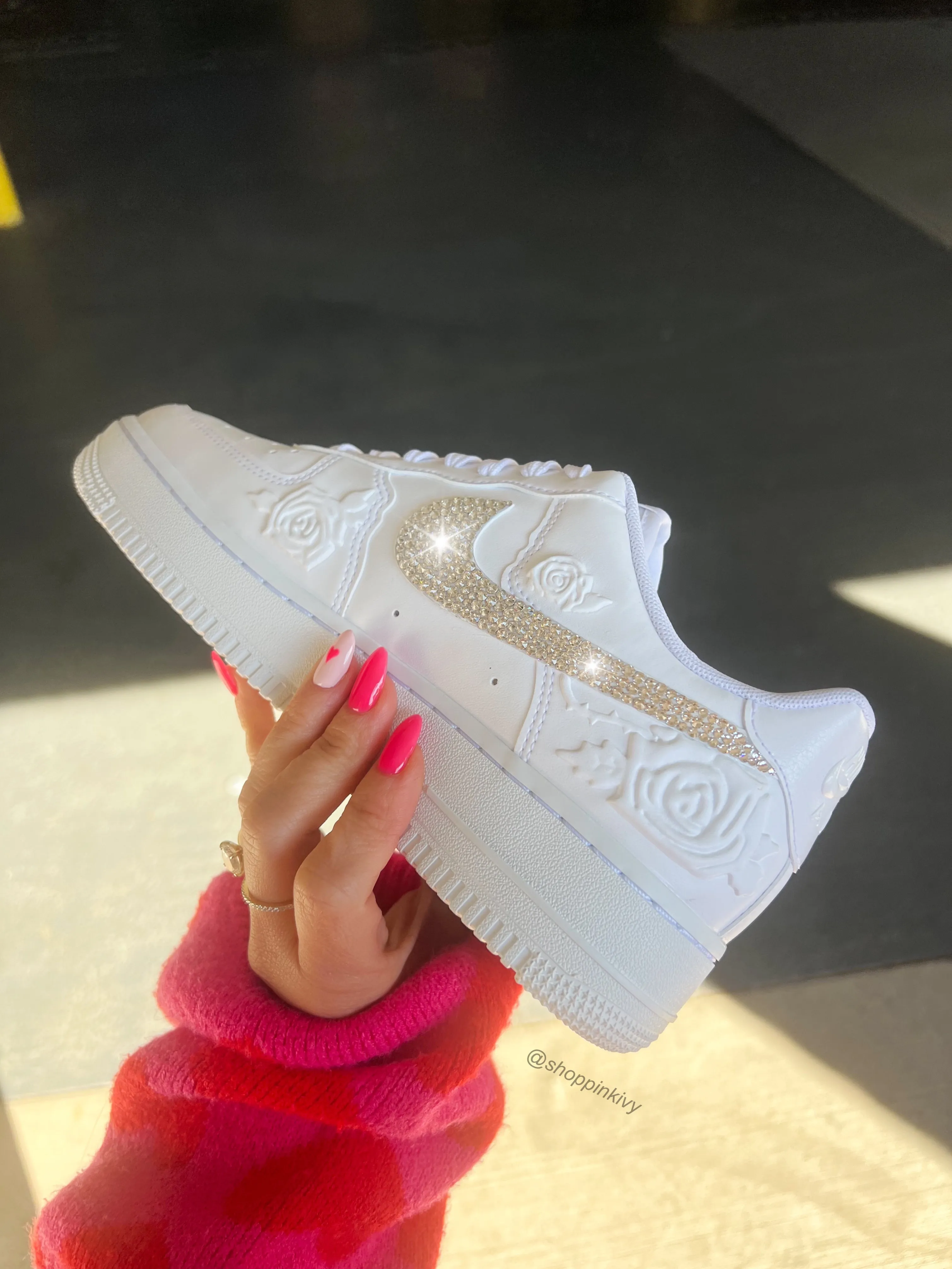 White Roses Swarovski Nike Air Force 1 ST ComfortInsoles