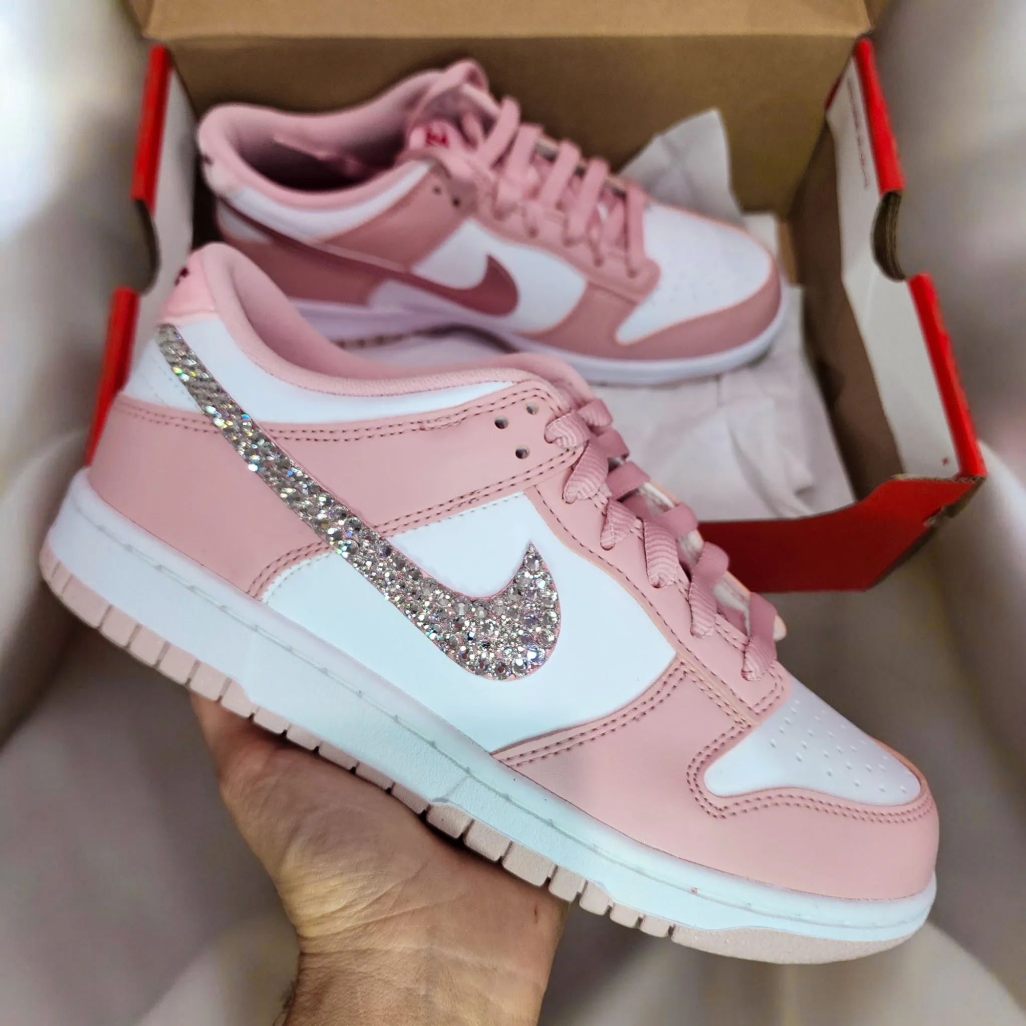 Stretchable Tongue Dunk Low Women/Youth (Pastel Pink)