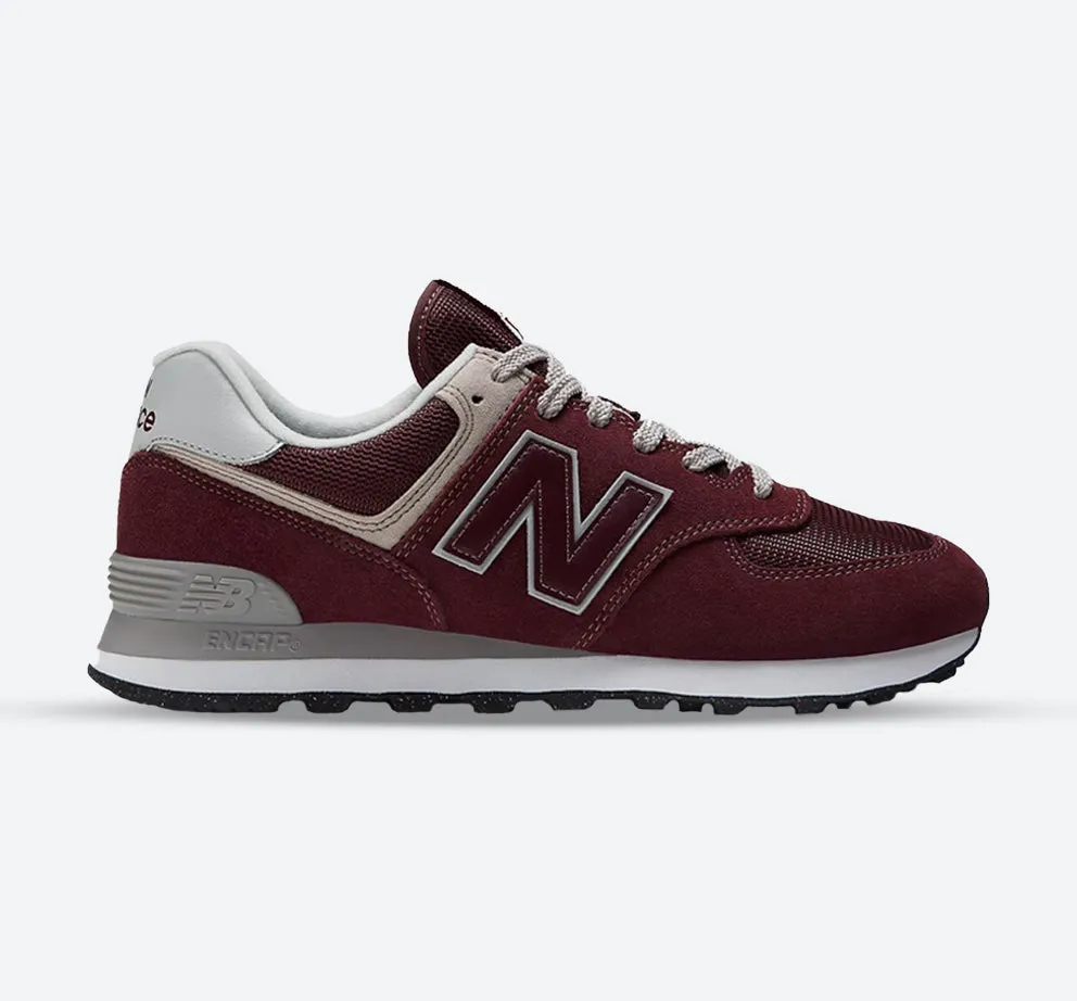 performance - optimized shoes Men's Wide Fit New Balance ML574EVM Running Sneakers - Exclusive - Burgundy/White