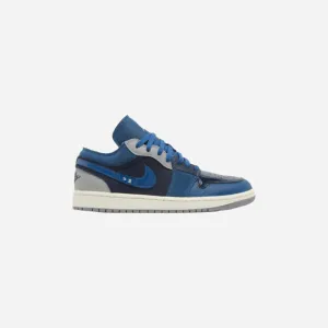 Lace Design Nike Jordan 1 Low Se Craft Obsidian French Blue Ashen Slate White