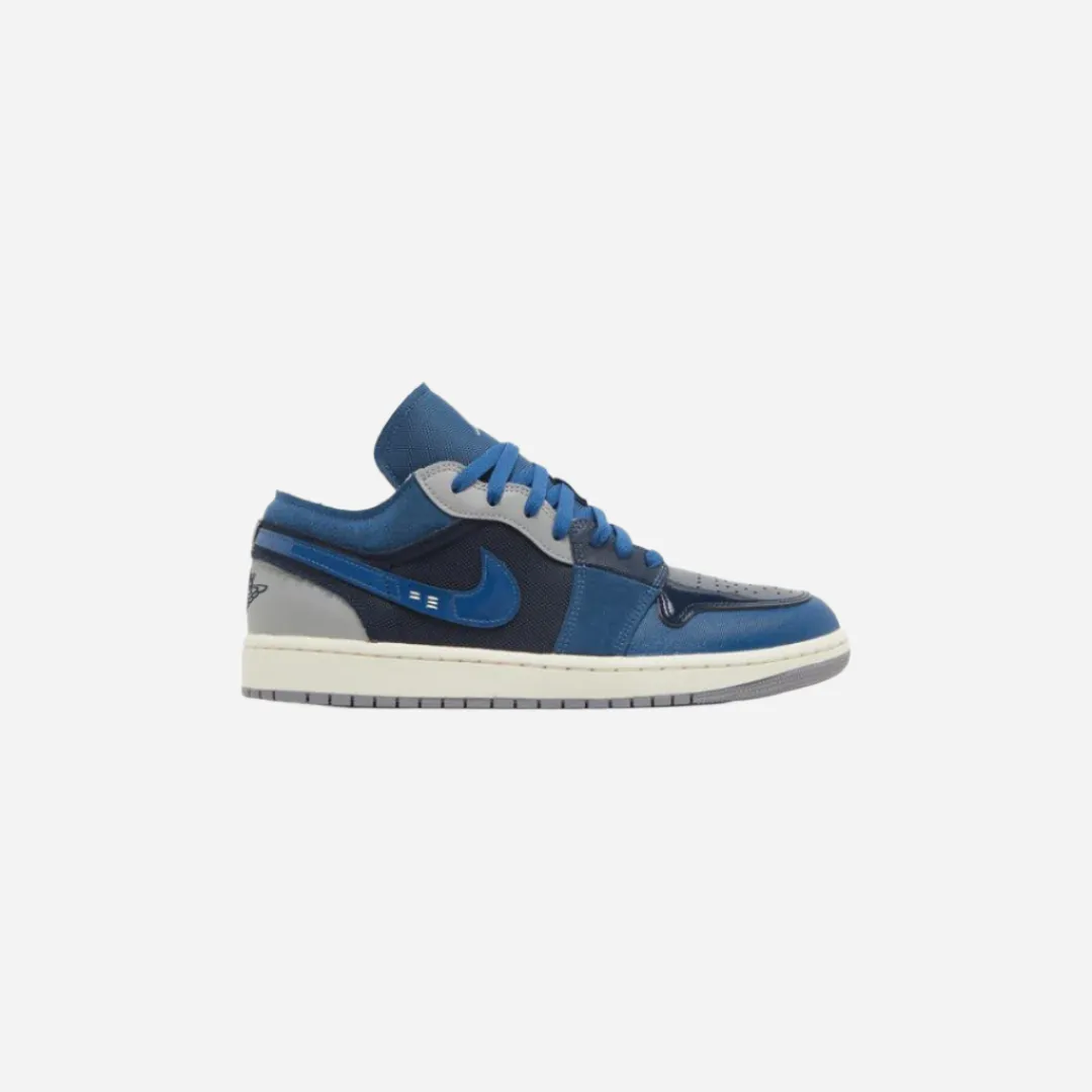 Lace Design Nike Jordan 1 Low Se Craft Obsidian French Blue Ashen Slate White