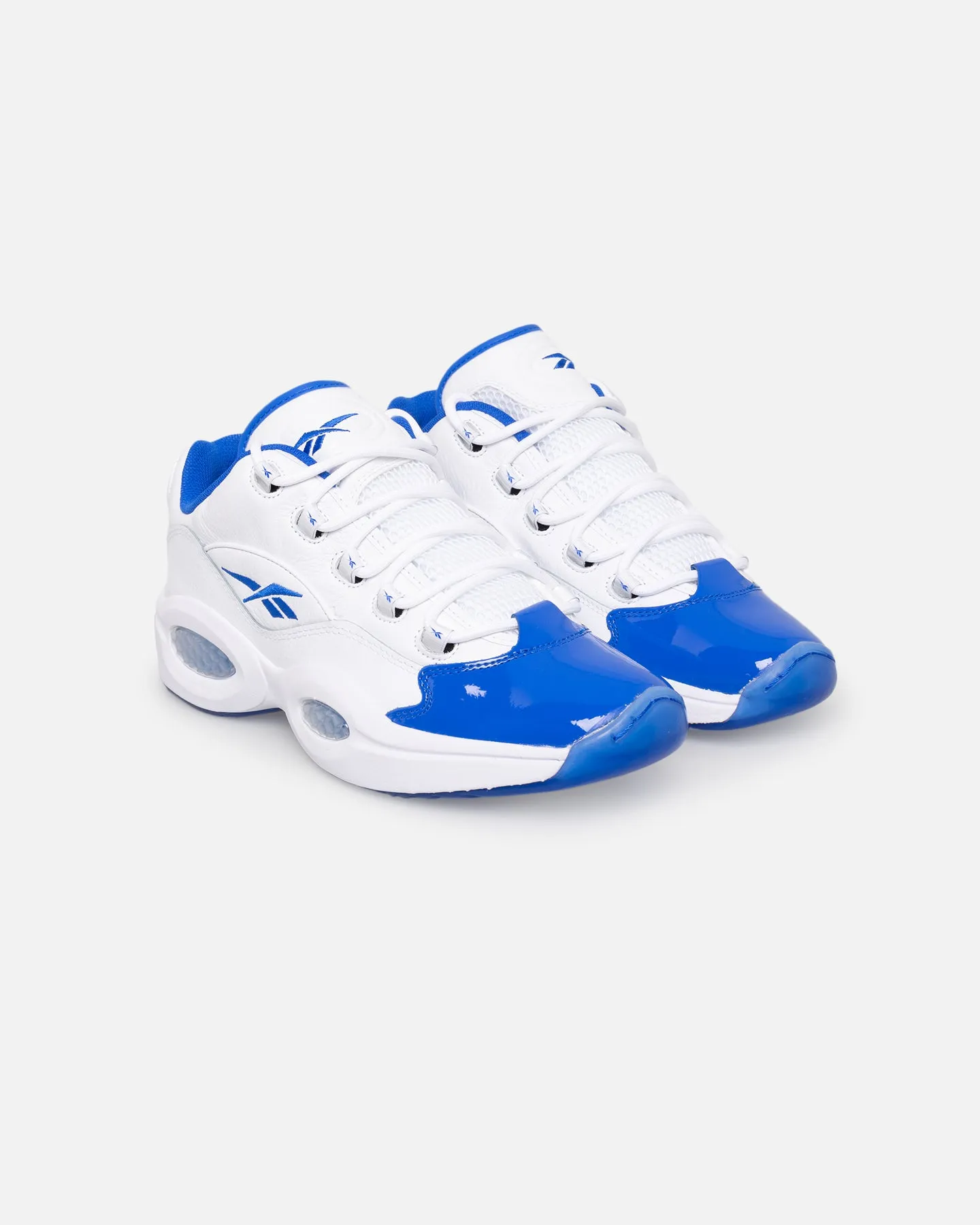 Reebok Question Low "Blue Toe" Footwear White/Electric Cobalt FlexibleSole Step Comfort