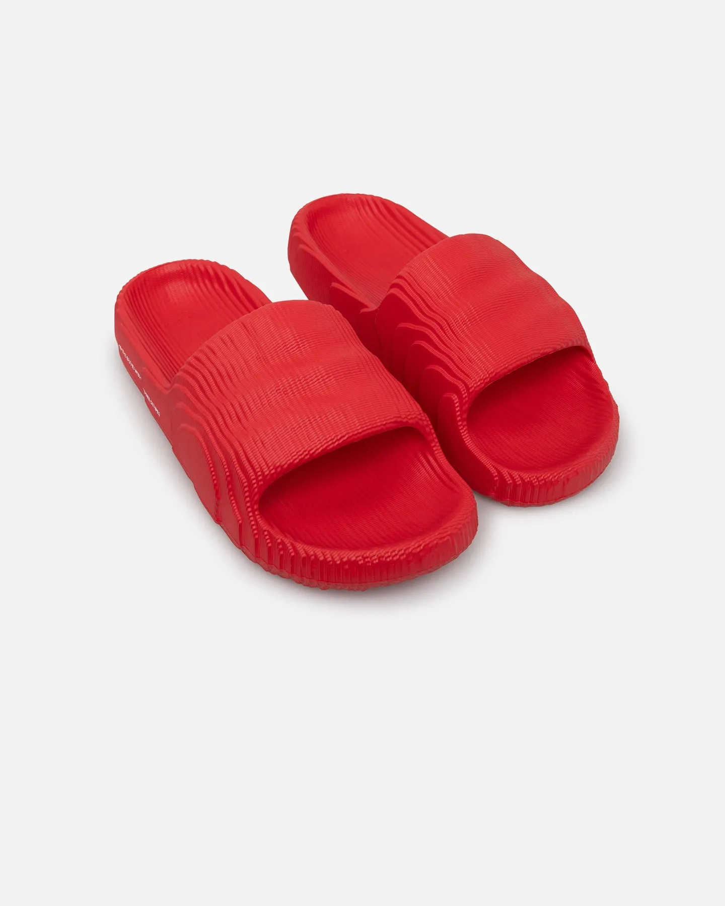 White Clean Adidas Adilette 22 Scarlet