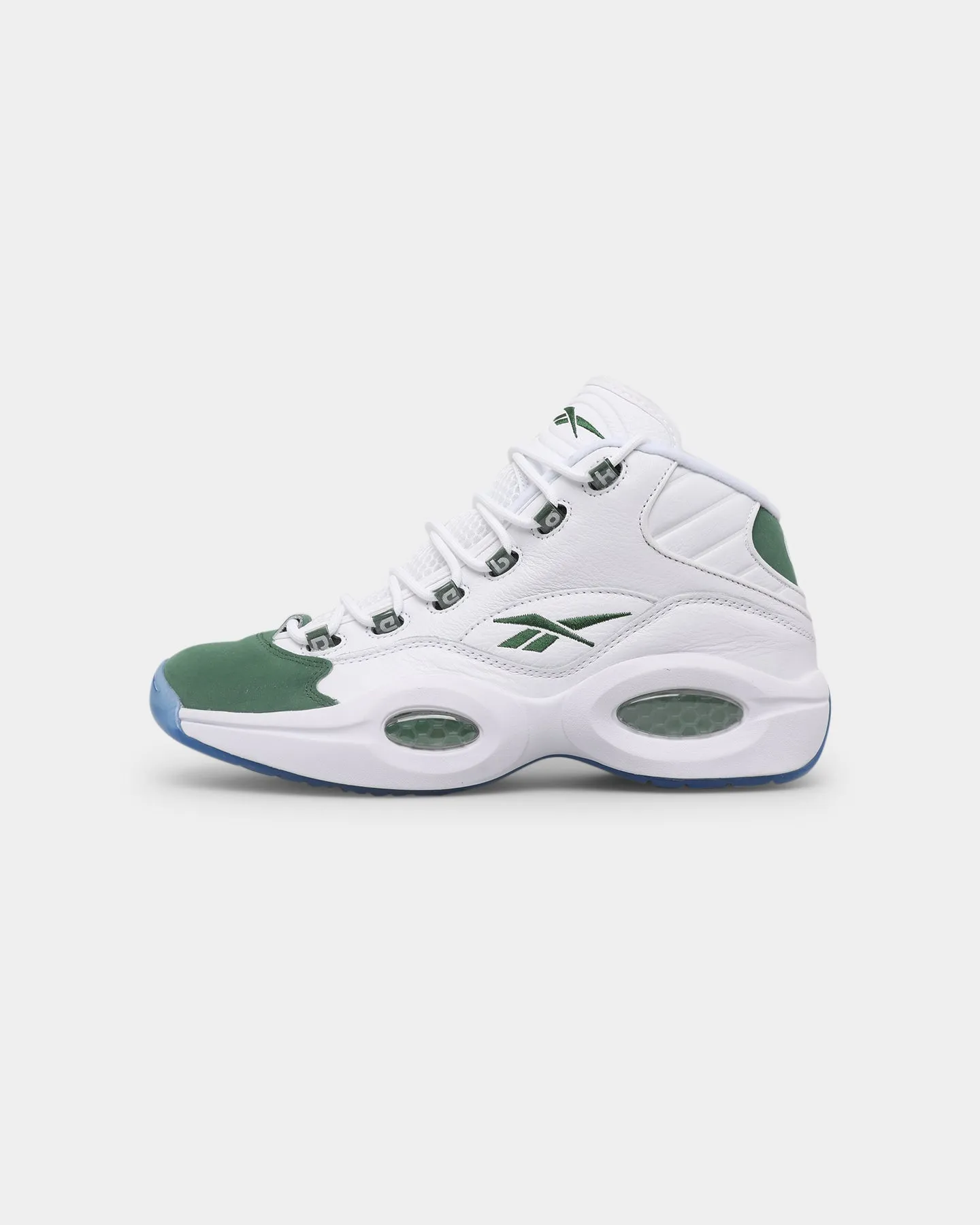 Dust Free Red Glow Reebok Question Mid "Green Toe" Ftwr White/Pine Green