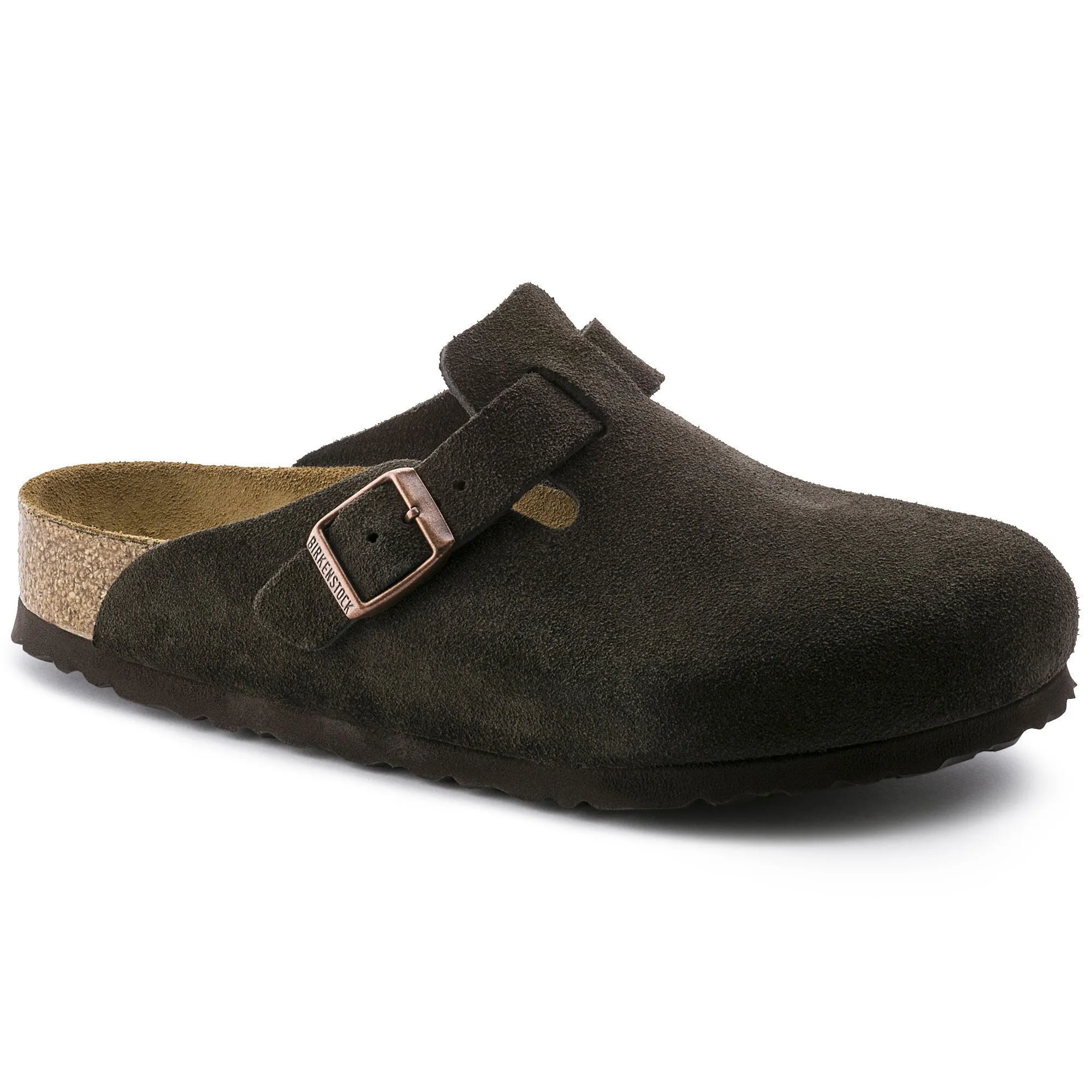 BOSTON SOFT FOOTBED SUEDE LEATHER - MOCHA Buckle Fit