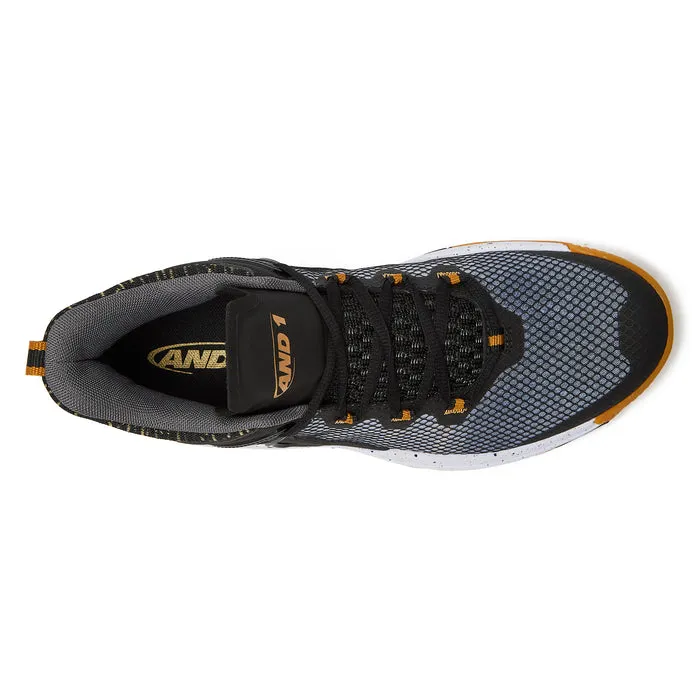 And 1 Men's Turnaround Black/Gold Basketball Shoes Foot Movement Boost Forward Movement Fit