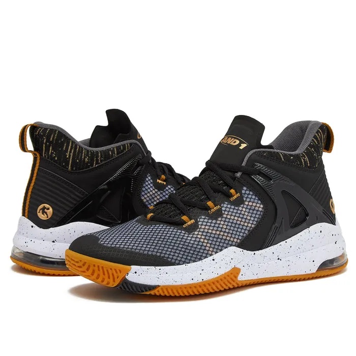 And 1 Men's Turnaround Black/Gold Basketball Shoes Max Comfort