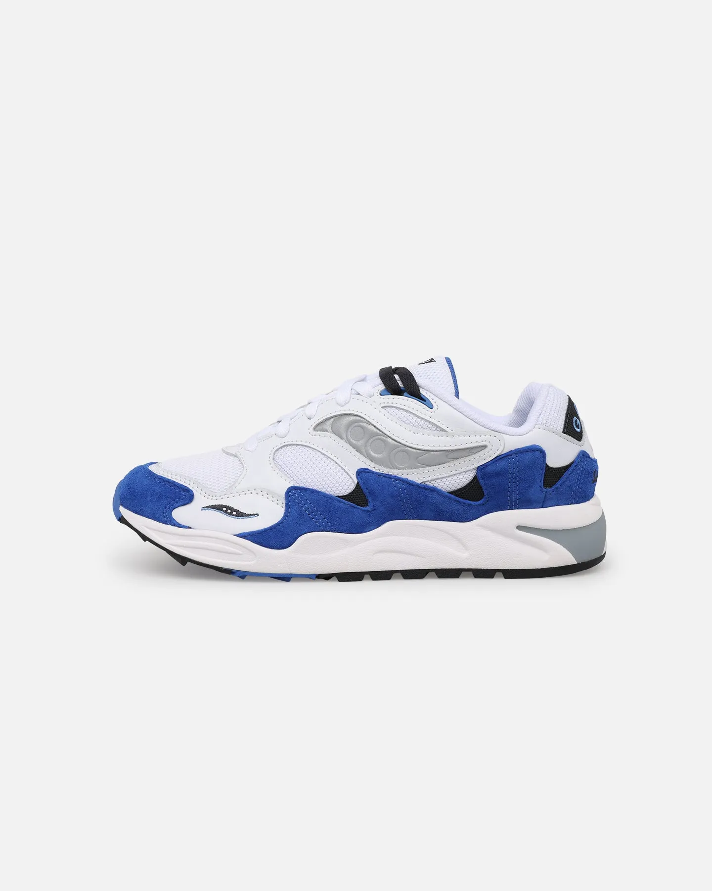 Saucony Grid Shadow 2 White/Blue Cushioned Insole Modern Bold
