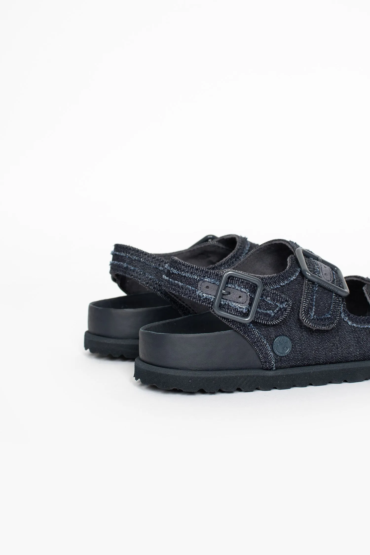 White Clean Milano Stone Washed Sandal Dark Washed Denim