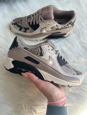 Animal Print Swarovski Womens Nike Air Max 90 Flat Finish Simple Build