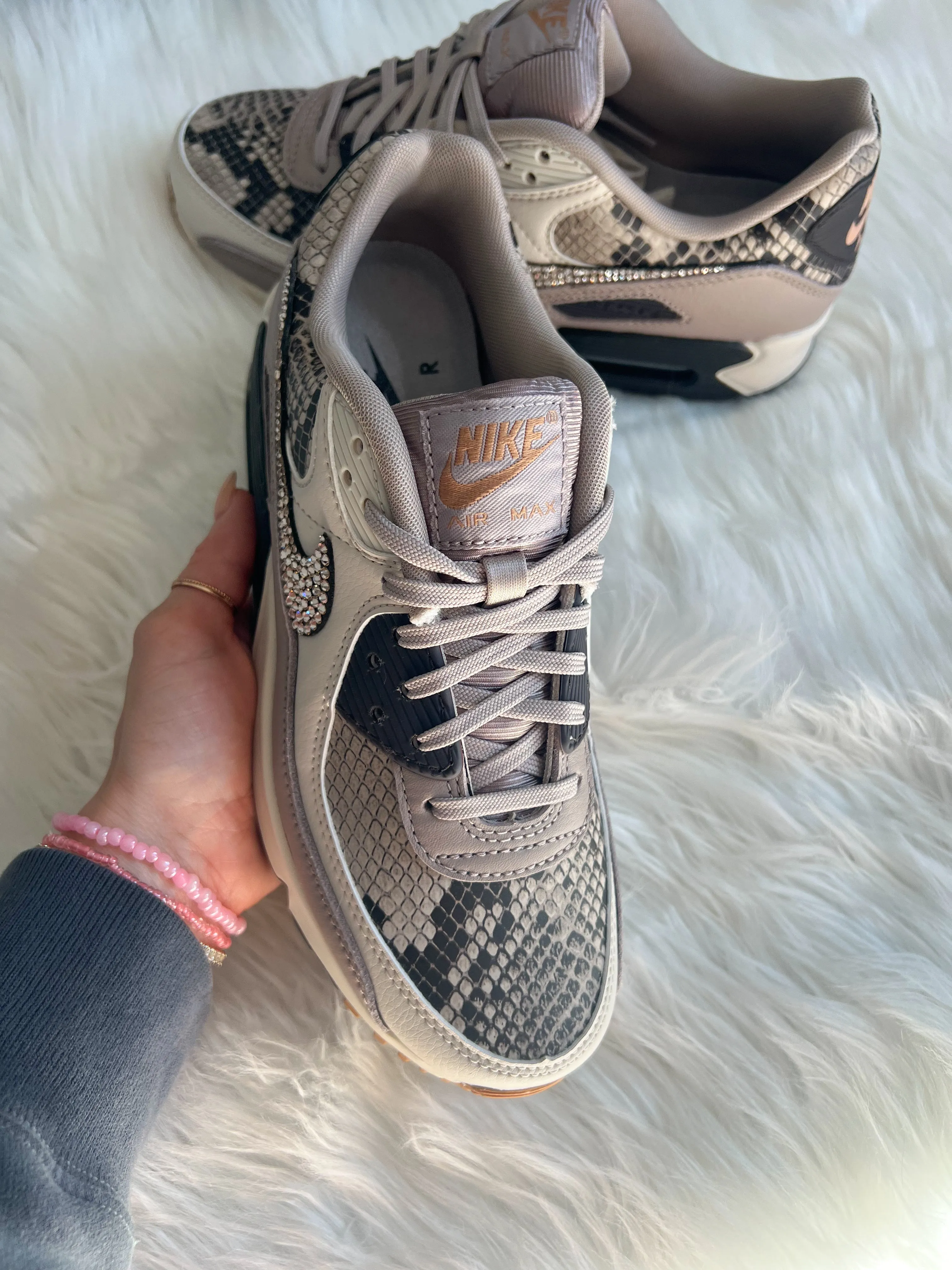 Animal Print Swarovski Womens Nike Air Max 90 Soft Steps Marathon Walk