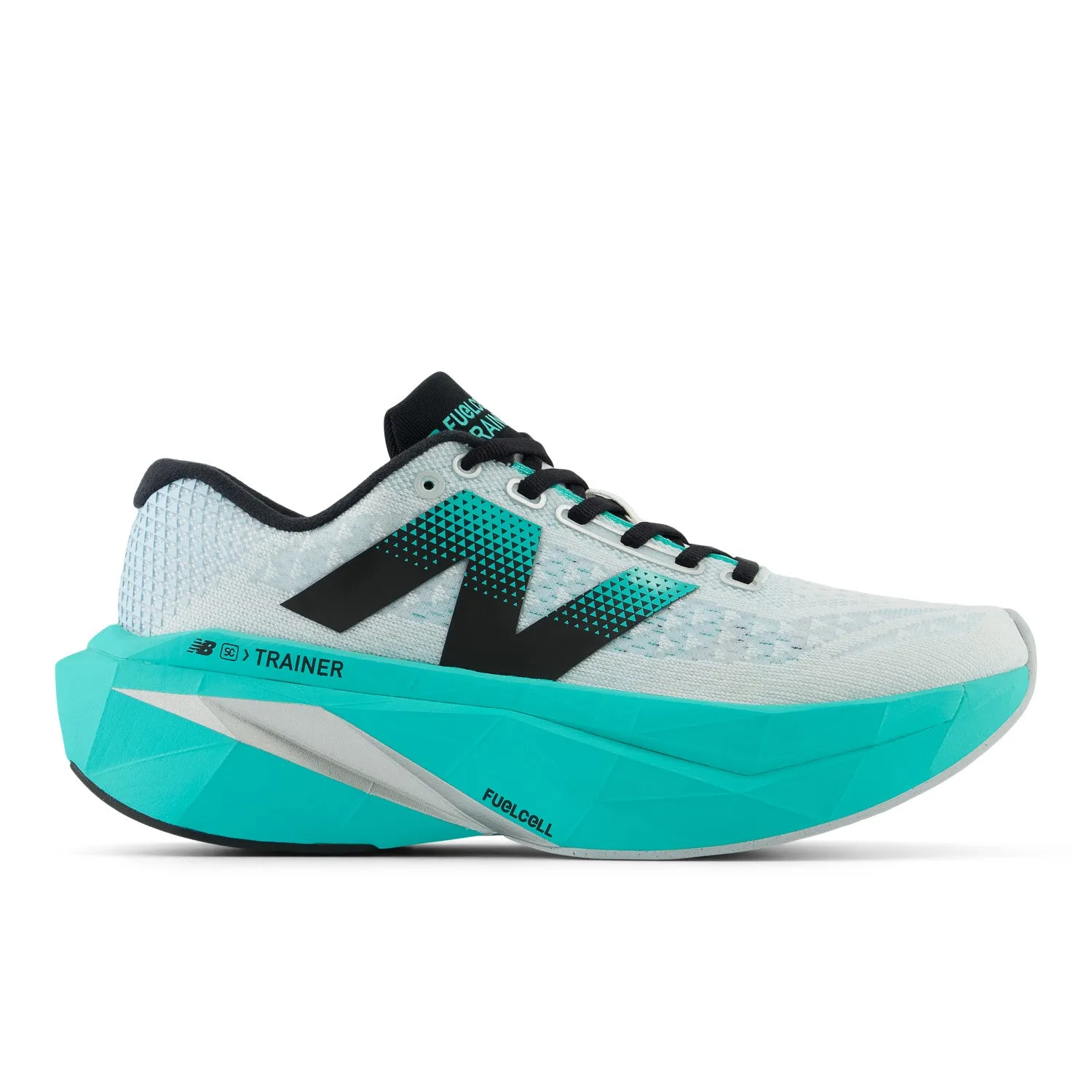 WOMEN'S FUELCELL SUPERCOMP TRAINER V3 - B - W4 WHITE/CYBER JADE Stone Grip