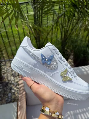 RARE Butterfly ?? Edition White Swarovski Nike Air Force 1 Comfort padding design Balanced weight