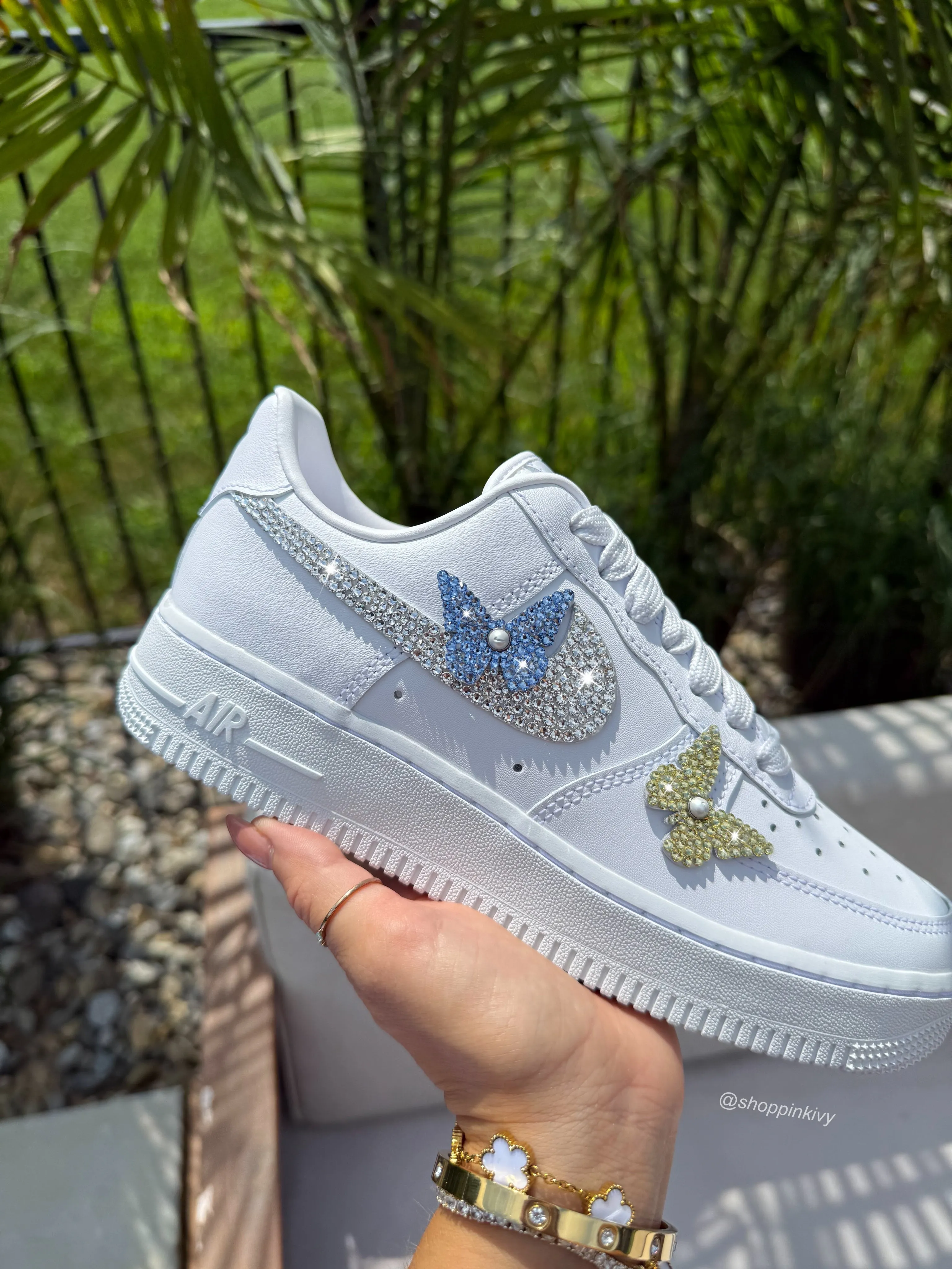 RARE Butterfly ?? Edition White Swarovski Nike Air Force 1 Comfort padding design Balanced weight