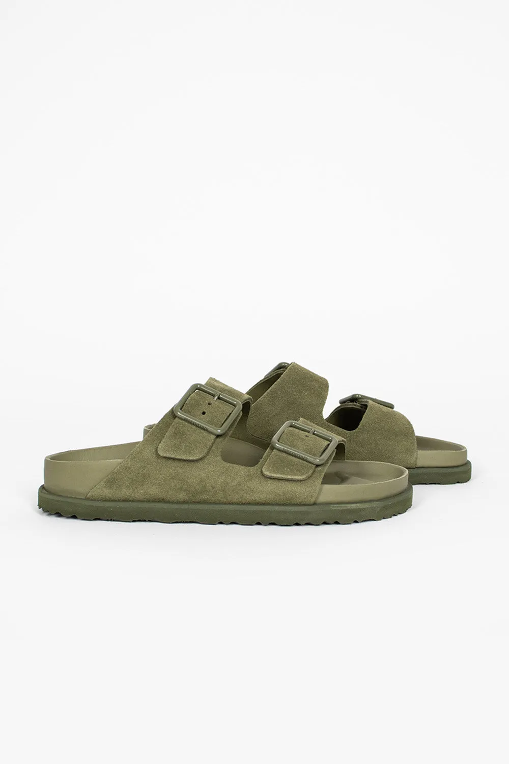 Earth Tone Light Core Arizona Cazador Suede Sandal Moss