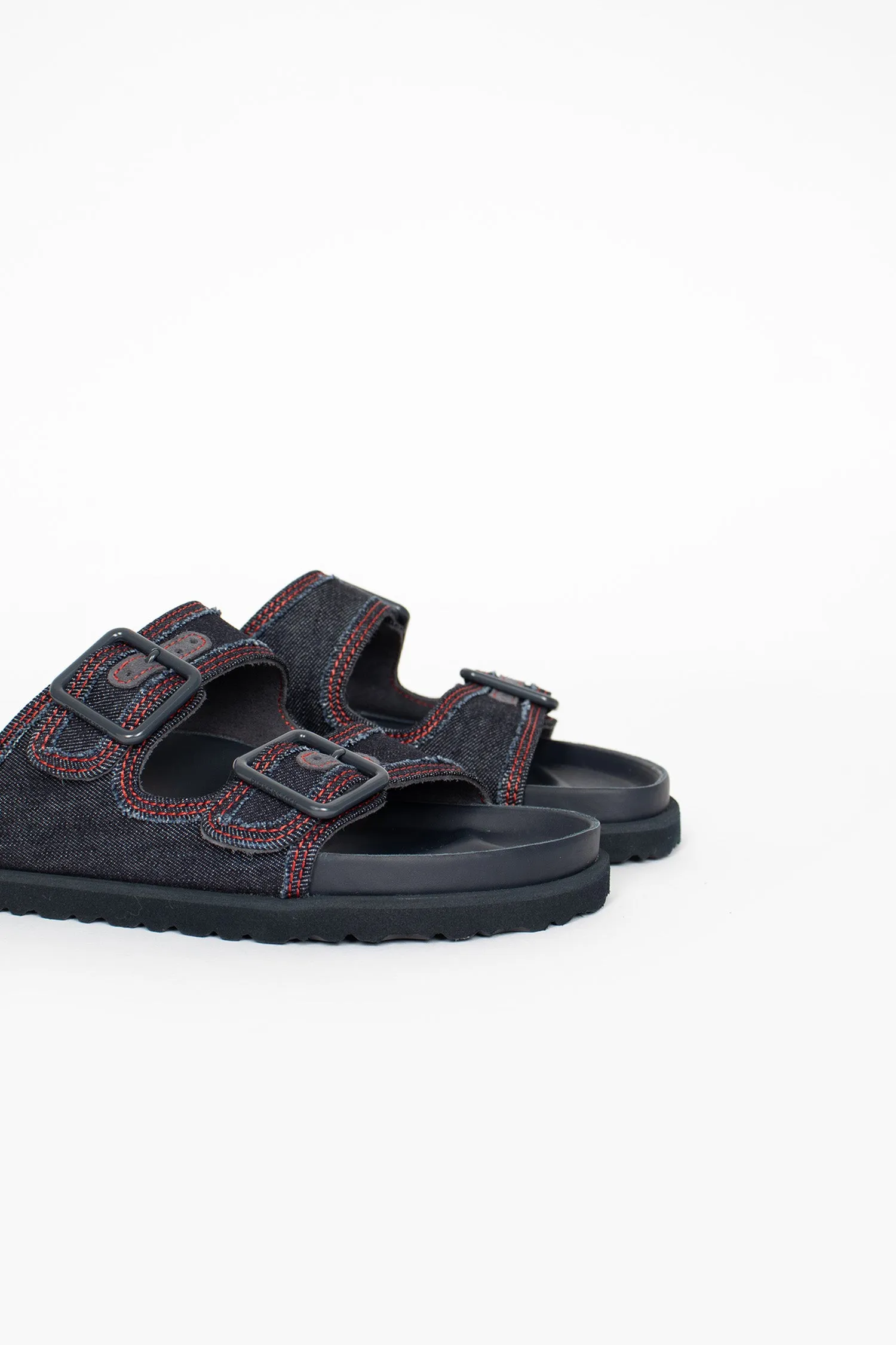 Reinforced Seams Quick Life Arizona Stone Washed Sandal Dark Wash Denim