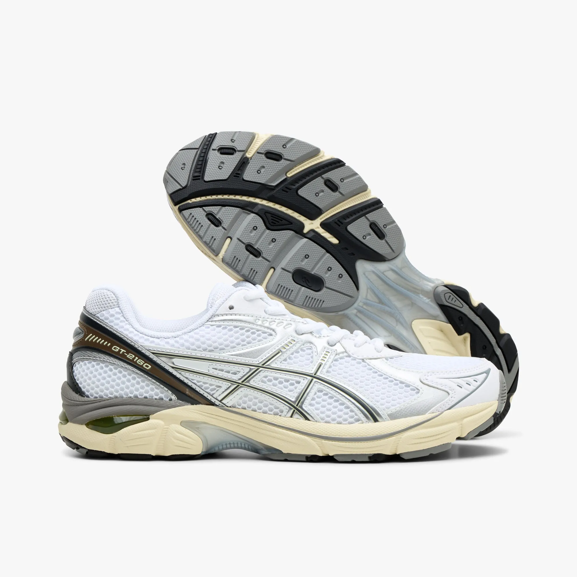 Fashionable ASICS GT-2160 White / Brown - Silver