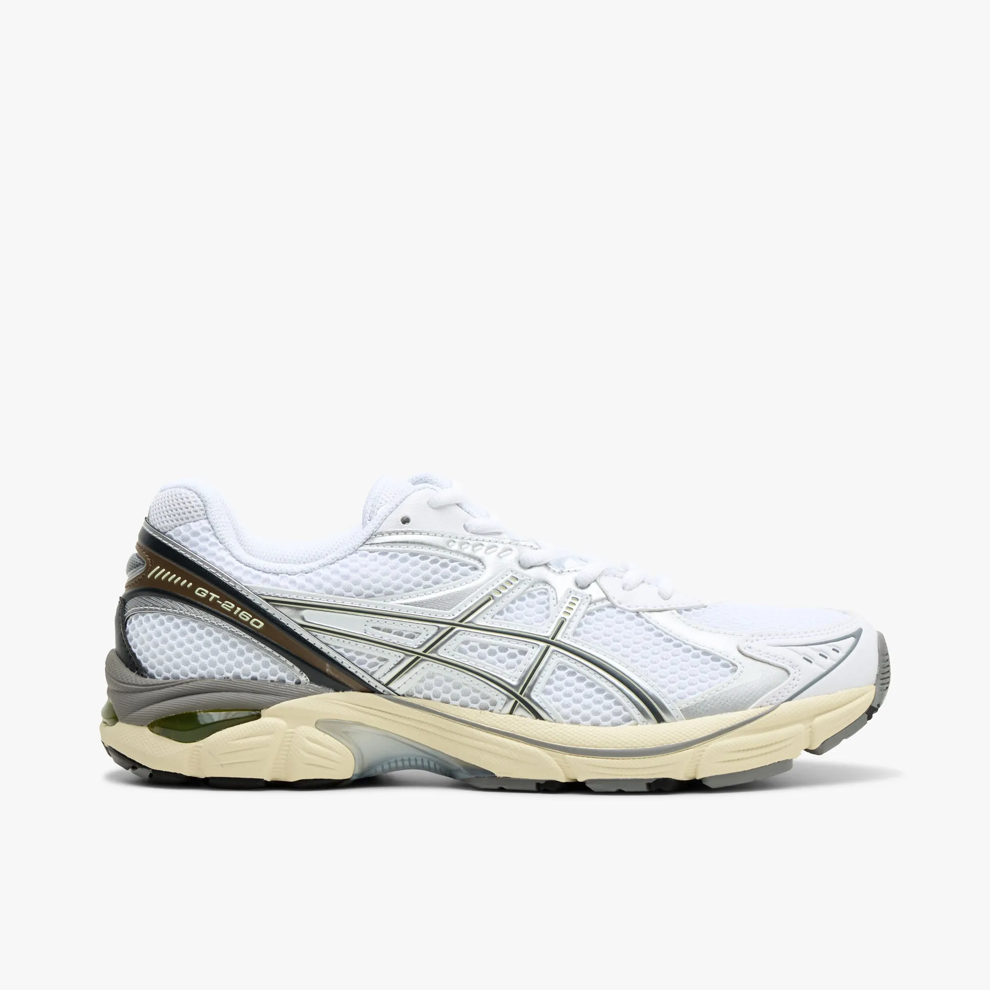 shock - dispersing gym running shoes ASICS GT-2160 White / Brown - Silver