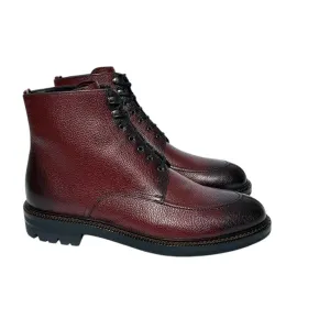 Bally Kristan 6239770 Men's Heritage Red Embossed Leather Boots SlipResistant Easy Clean