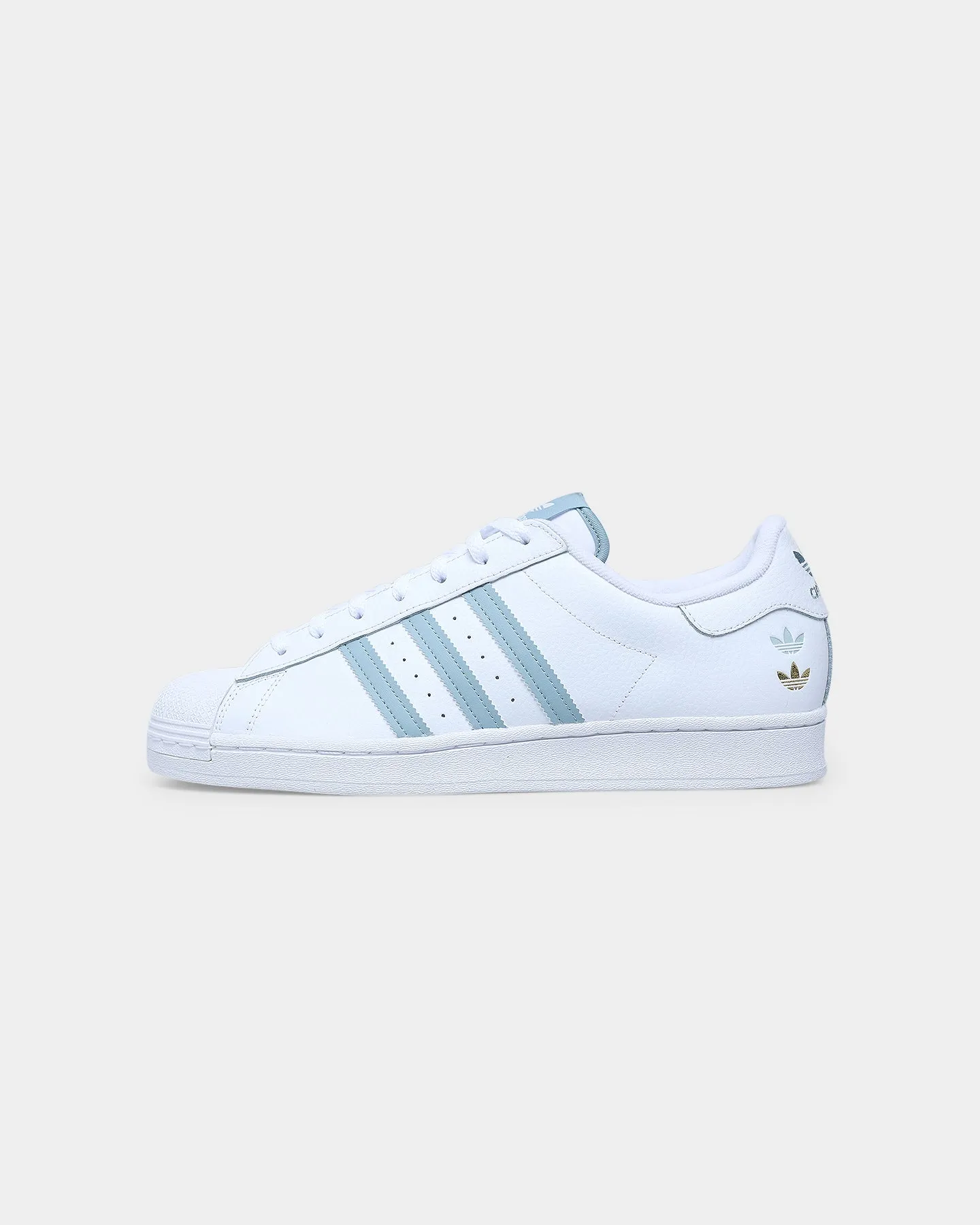 Adidas Superstar Cloud White /  Magic Grey / Gold Foil Low Profile Weekend Trip Velvet Soft