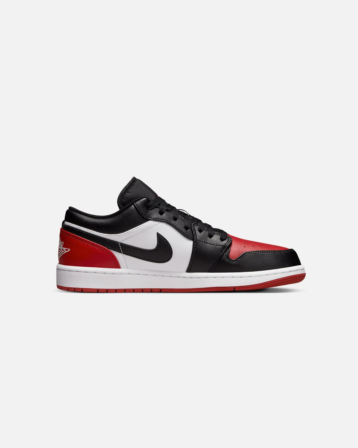 Flexible Design Stretchable Material Jordan Air Jordan 1 Low "Bred Toe" White/Black/Varsity Red