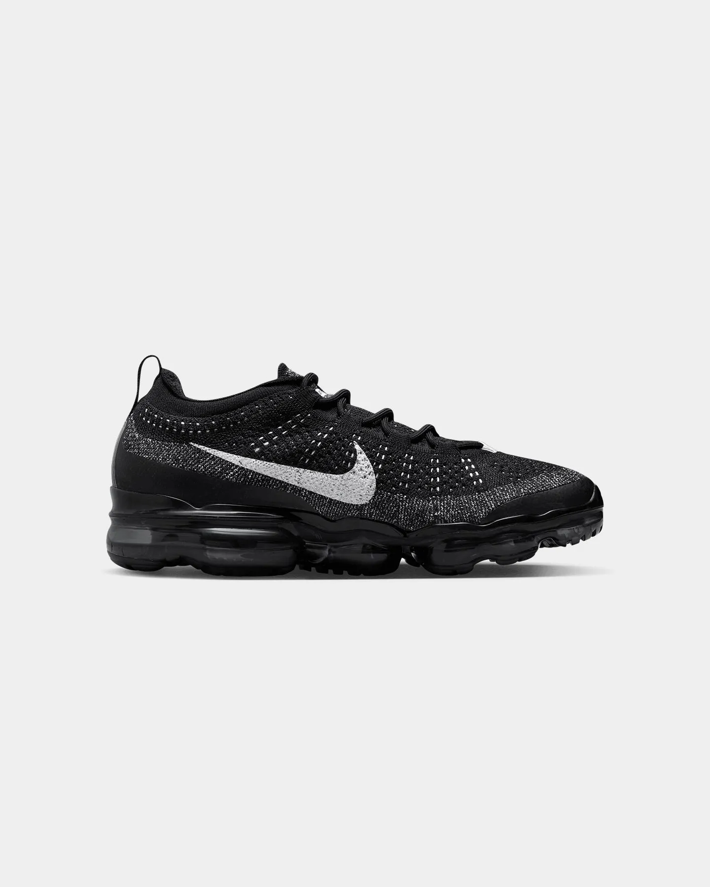 Nike Air VaporMax 2023 Flyknit Black/White Shine Silver Cushioned Base Health Focused