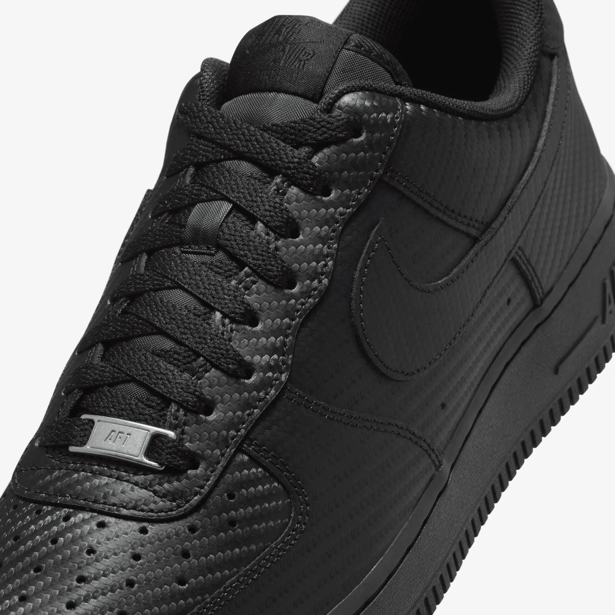 Hexagonal Lug Pattern NIKE | AIR FORCE 1 '07 TEXTURE { BLACK/BLACK