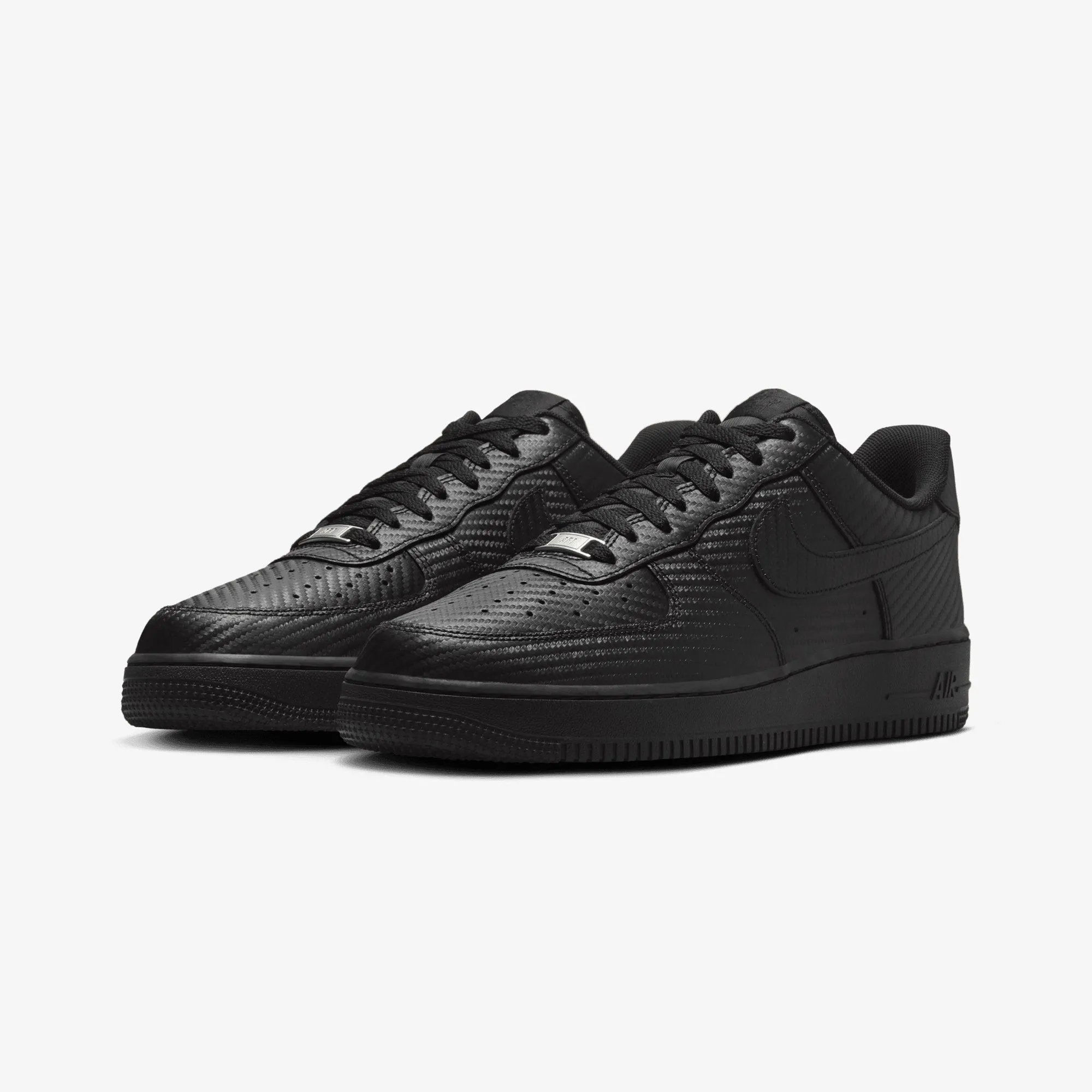 NIKE | AIR FORCE 1 '07 TEXTURE { BLACK/BLACK Contoured Footbed Design