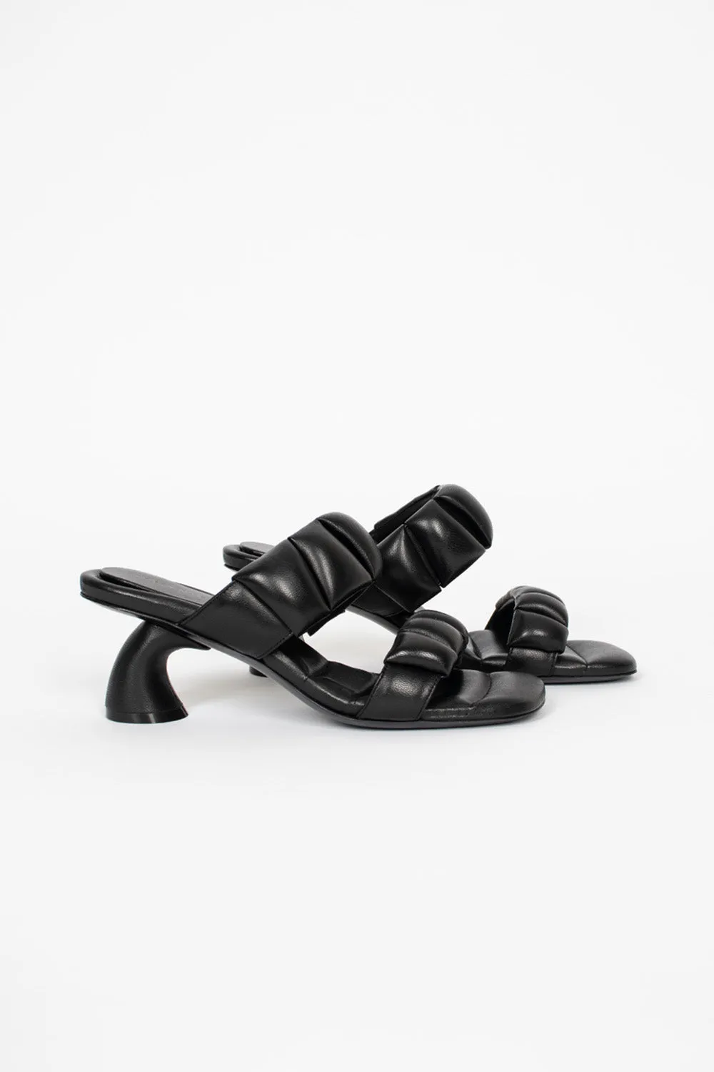 Skin Soft Padded Healed Sandals Black
