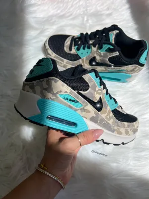 Mood Match Camo and Turquoise Animal Print Swarovski Womens Nike Air Max 90
