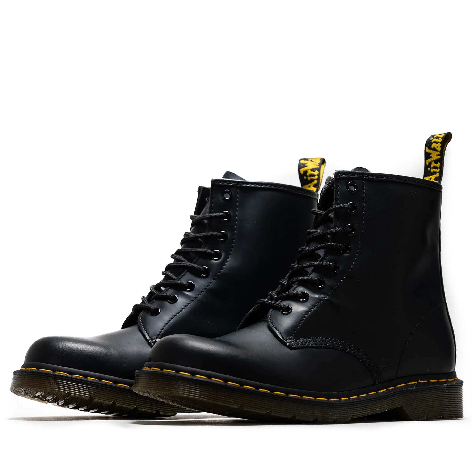 Mud Resistant Night Travel Supportive Dr. Martens 1460 Smooth Leather Boot - Black