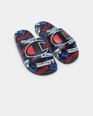 Champion IPO C Logo Slides Black/Multi Winter Chill