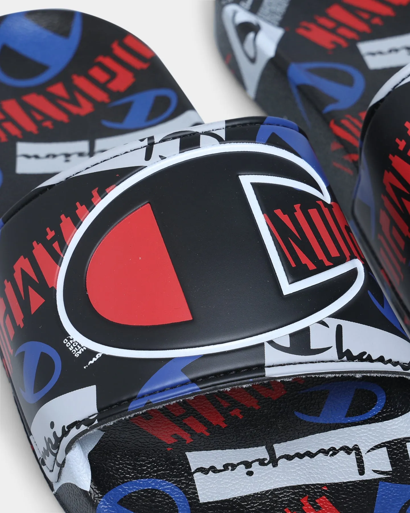 Champion IPO C Logo Slides Black/Multi Wet Land Neo Pop