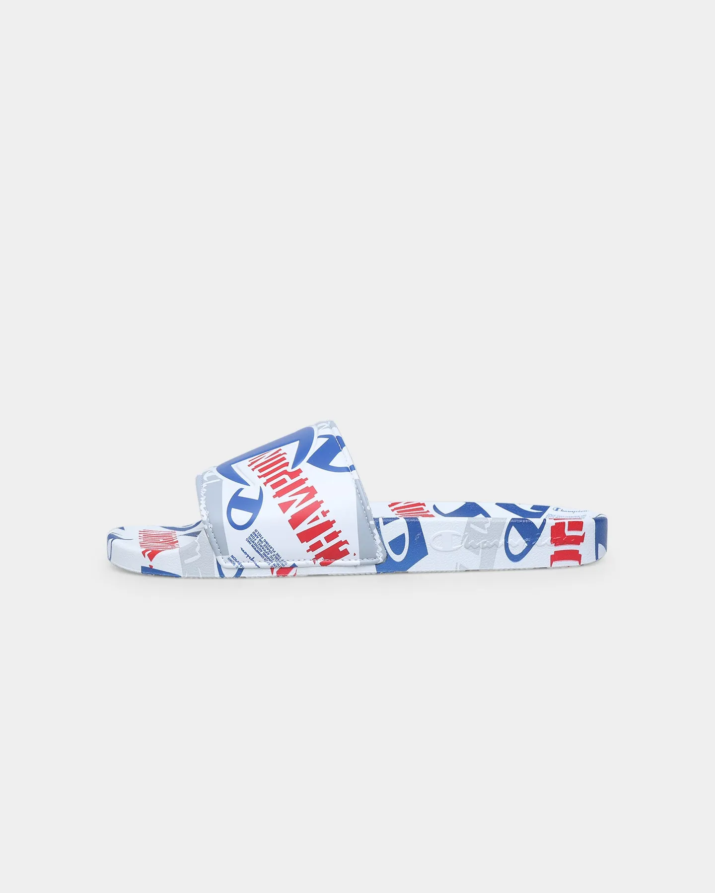 Champion IPO C Logo Slides White/Scarlet Autumn Cool Skin Soft