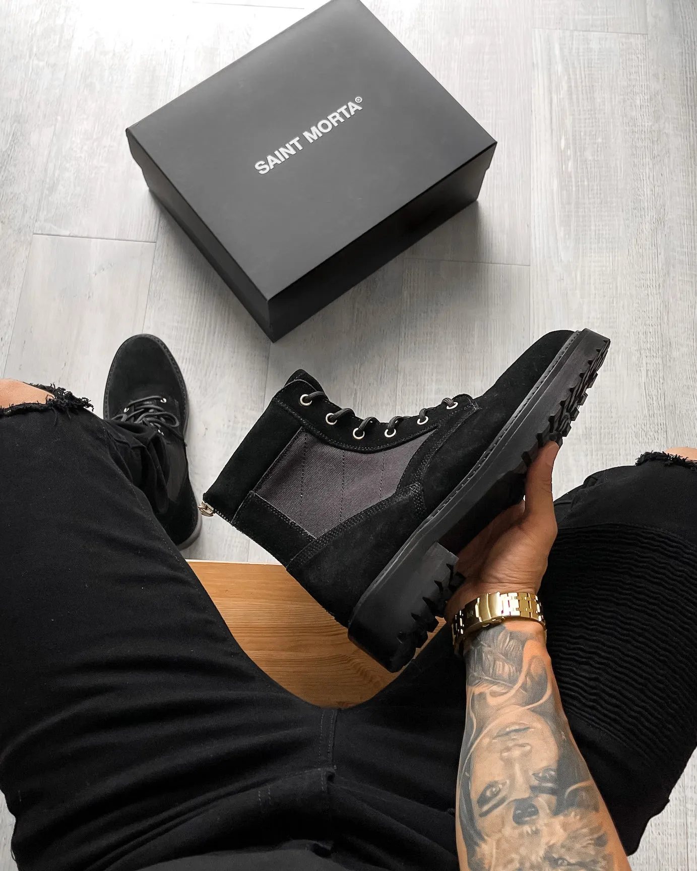 Saint Morta Legion Boot Black/Gold Eva Midsole