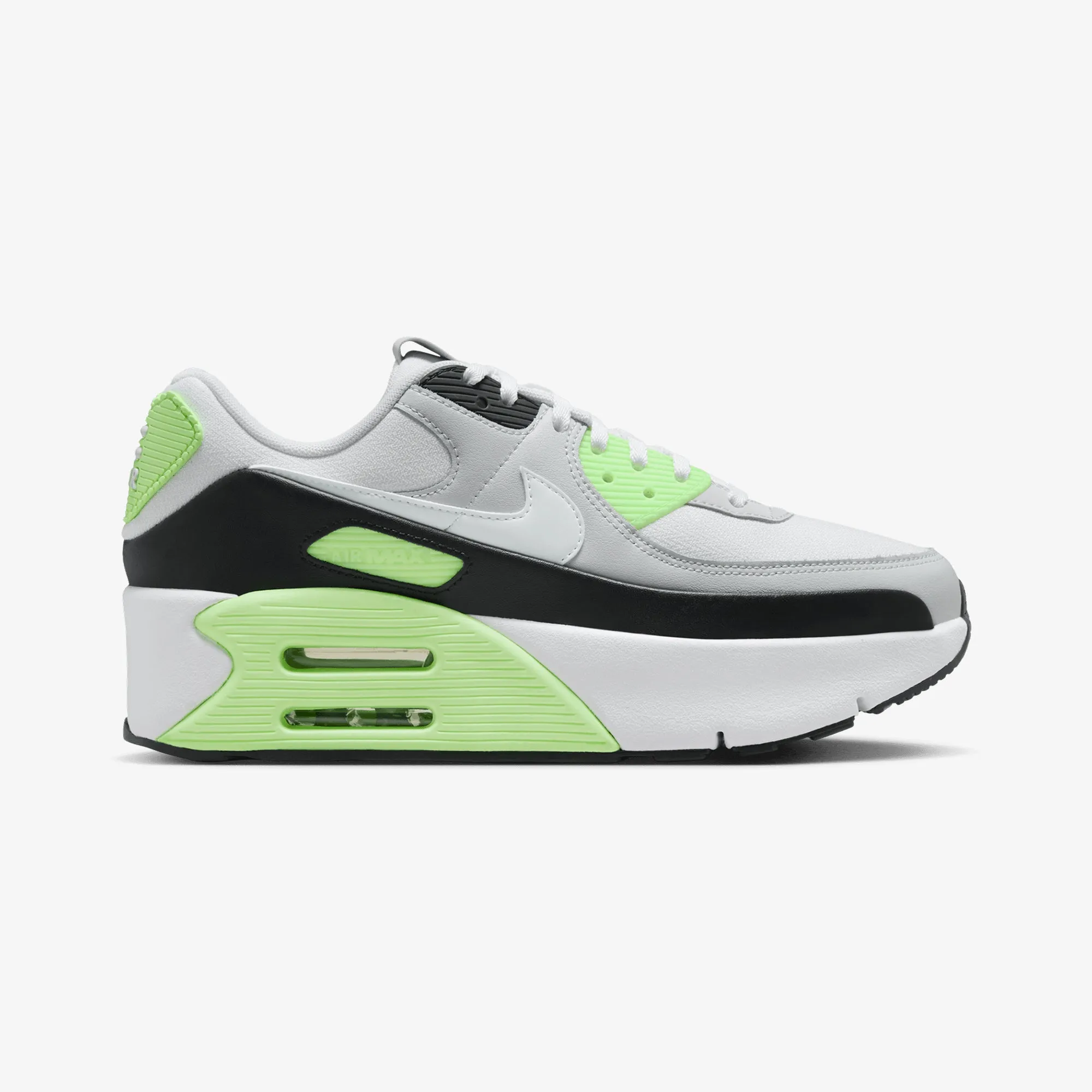 Nike | AIR MAX 90 LV8 { PHOTON DUST/WHITE-LIME BLAST-BLACK Light Mesh