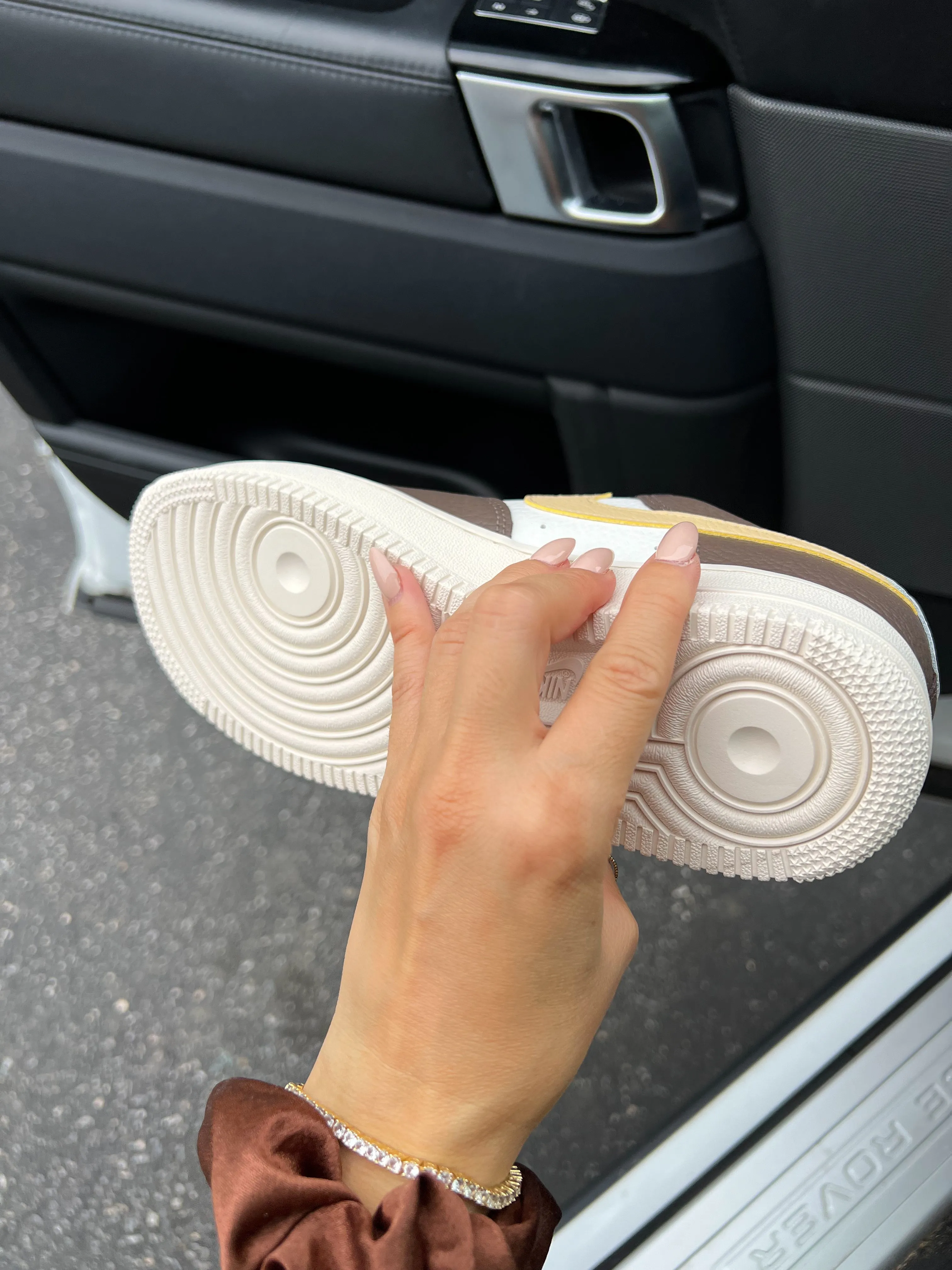 Comfy Wear Barefoot feel Espresso Swarovski Womens Nike Air Force One