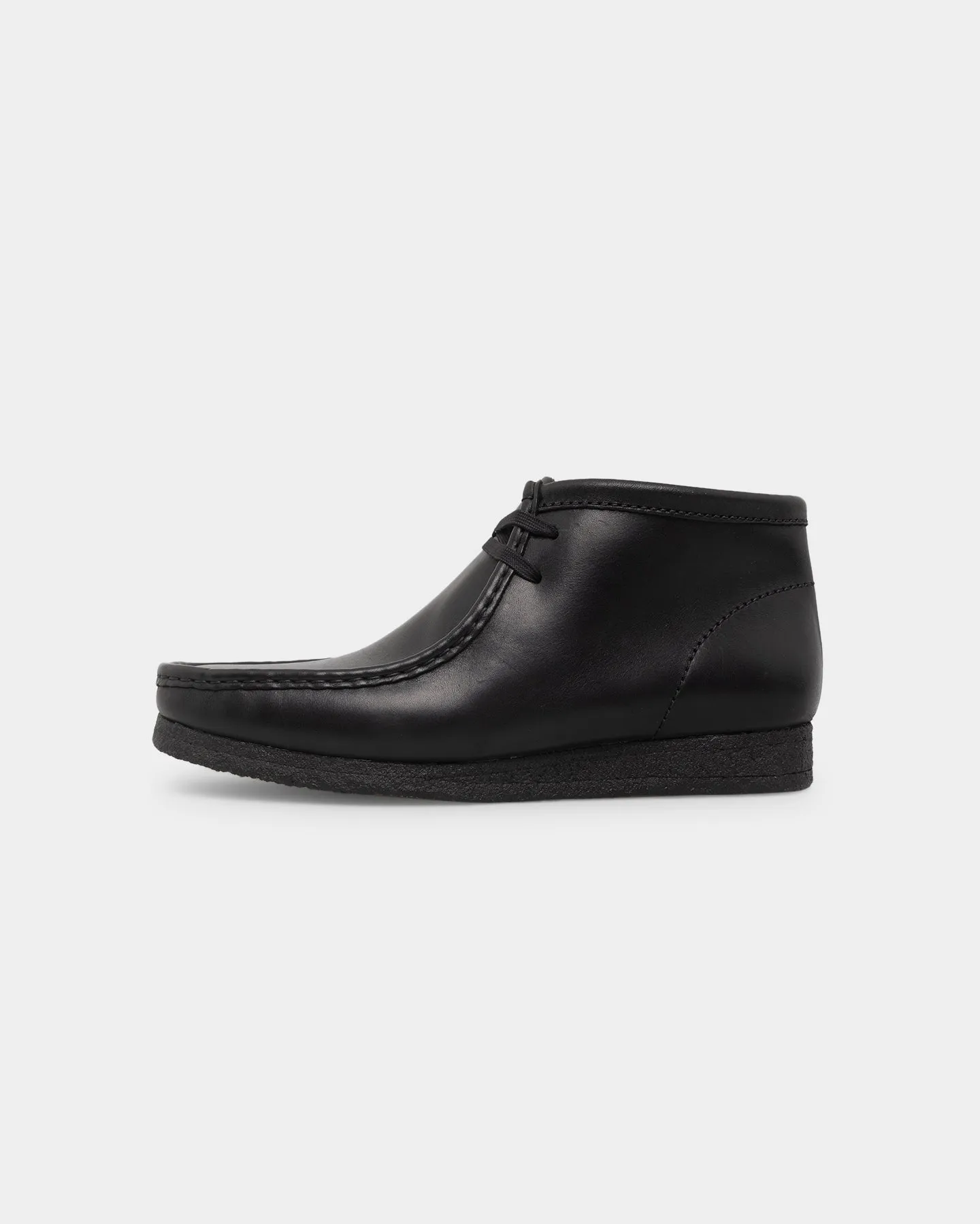 Leather Clarks Originals Wallabee Boot (M) Black Leather