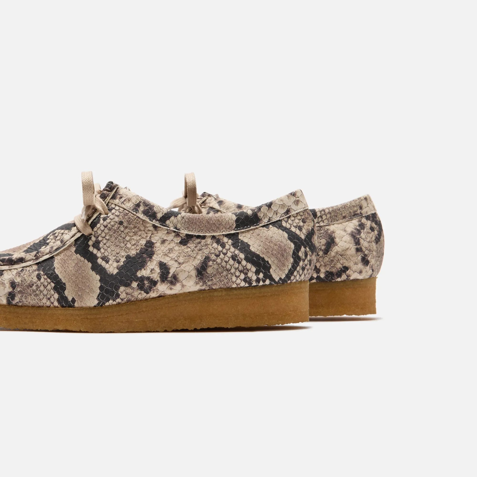 High Top Clarks Wallabee - Grey Snake Leather