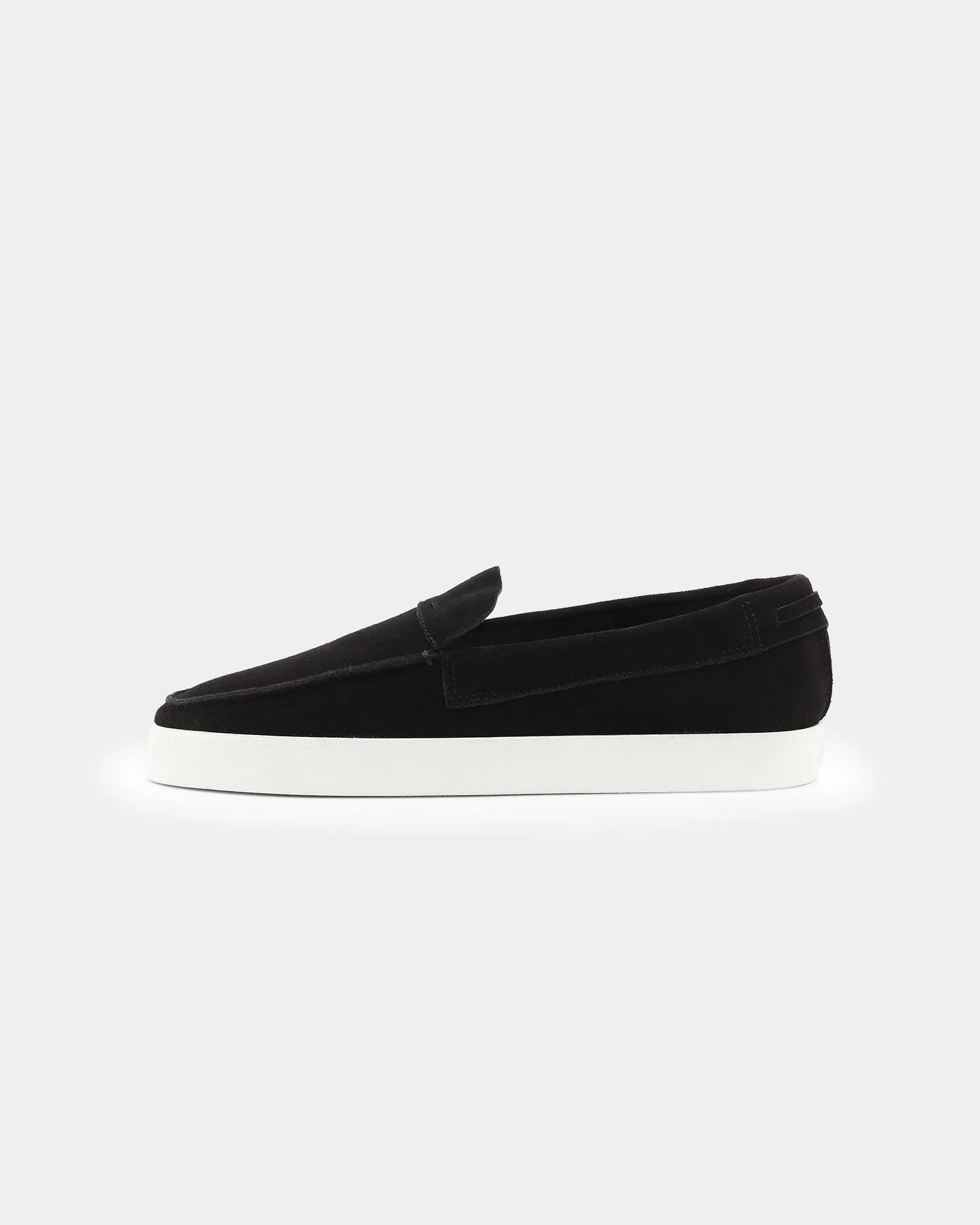Waterproof Outdoor Travel Saint Morta Hemisphere Suede Slip On Loafer Black/White