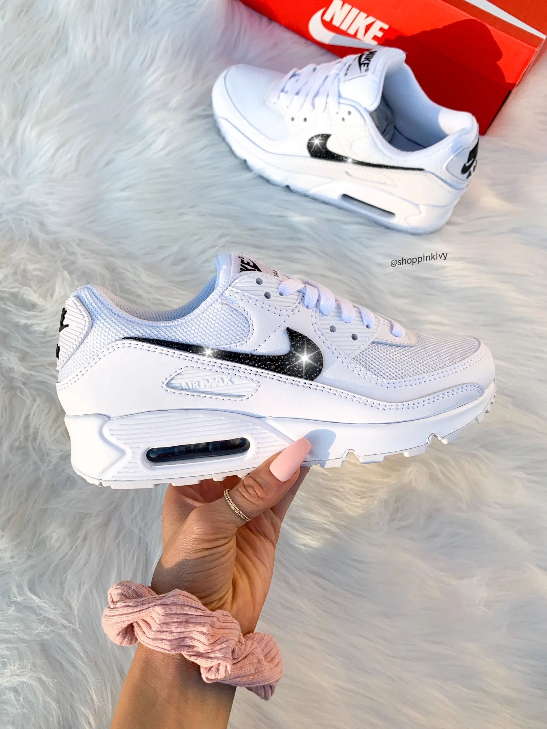 Monochrome Swarovski Womens Nike Air Max 90 Night Out Log Hike