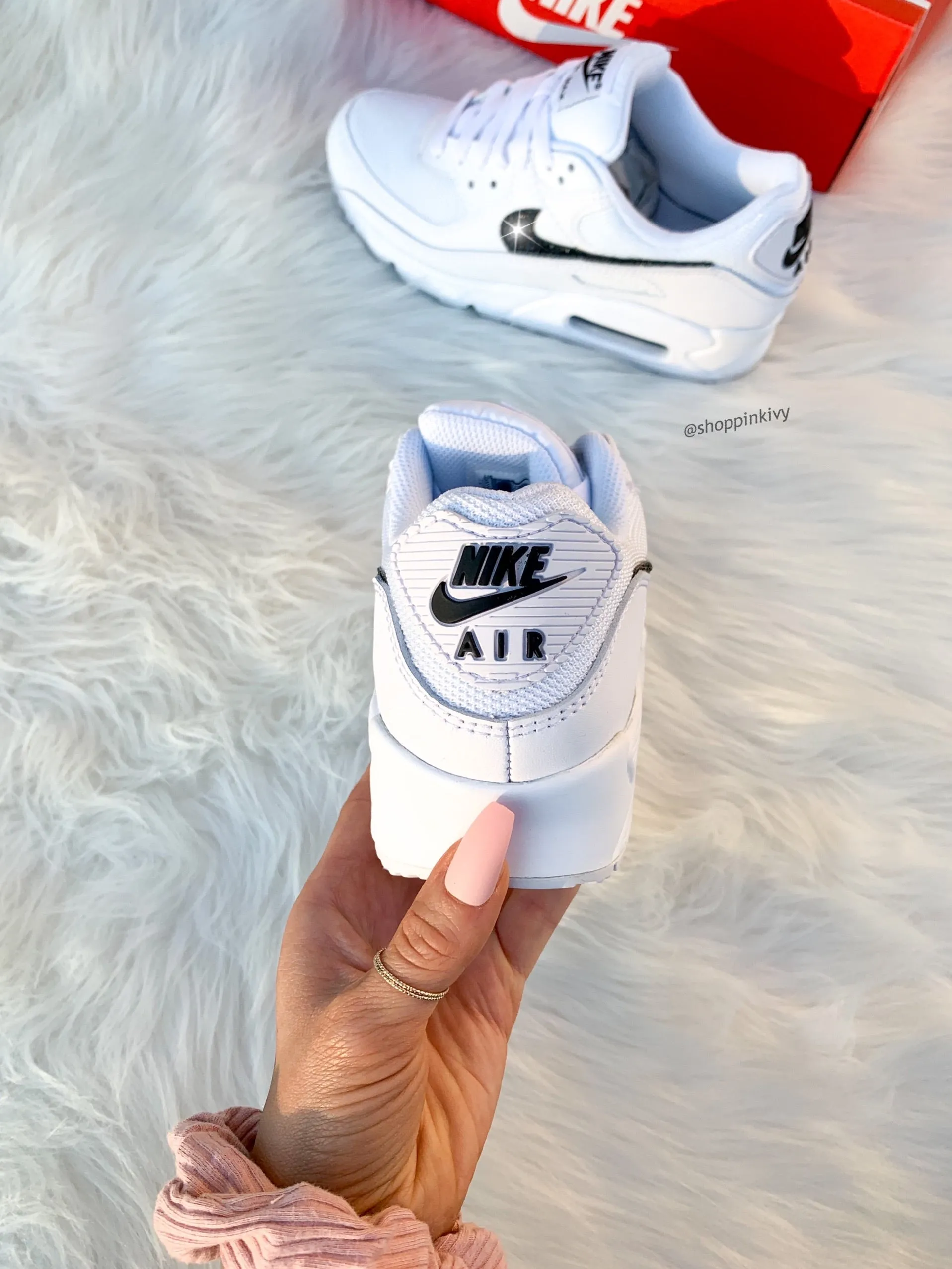 Monochrome Swarovski Womens Nike Air Max 90 Chill Style Slim Shape