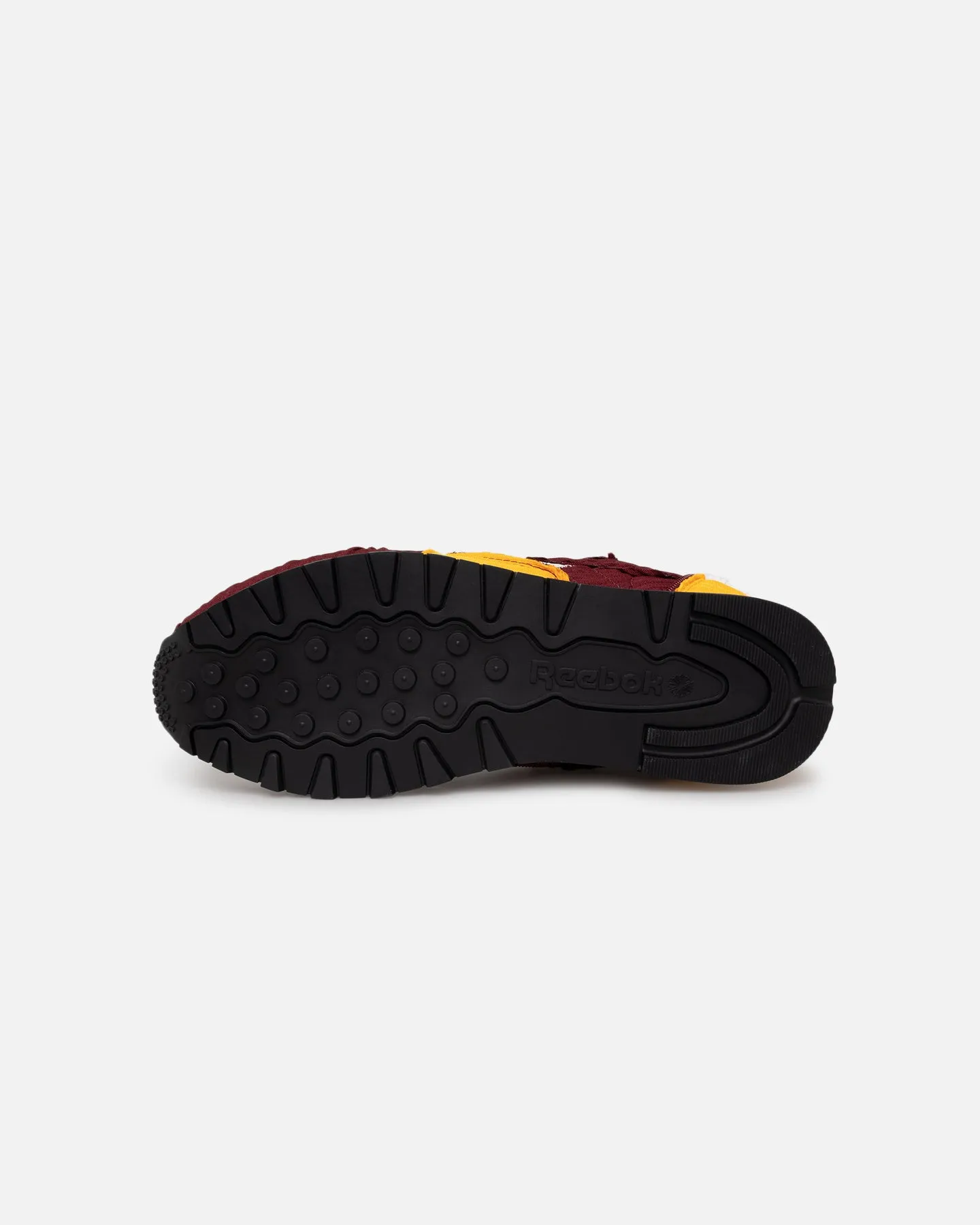 Reebok X MARKET Classic Leather Pump Burgundy/Gold Silver Shine Molded Insole