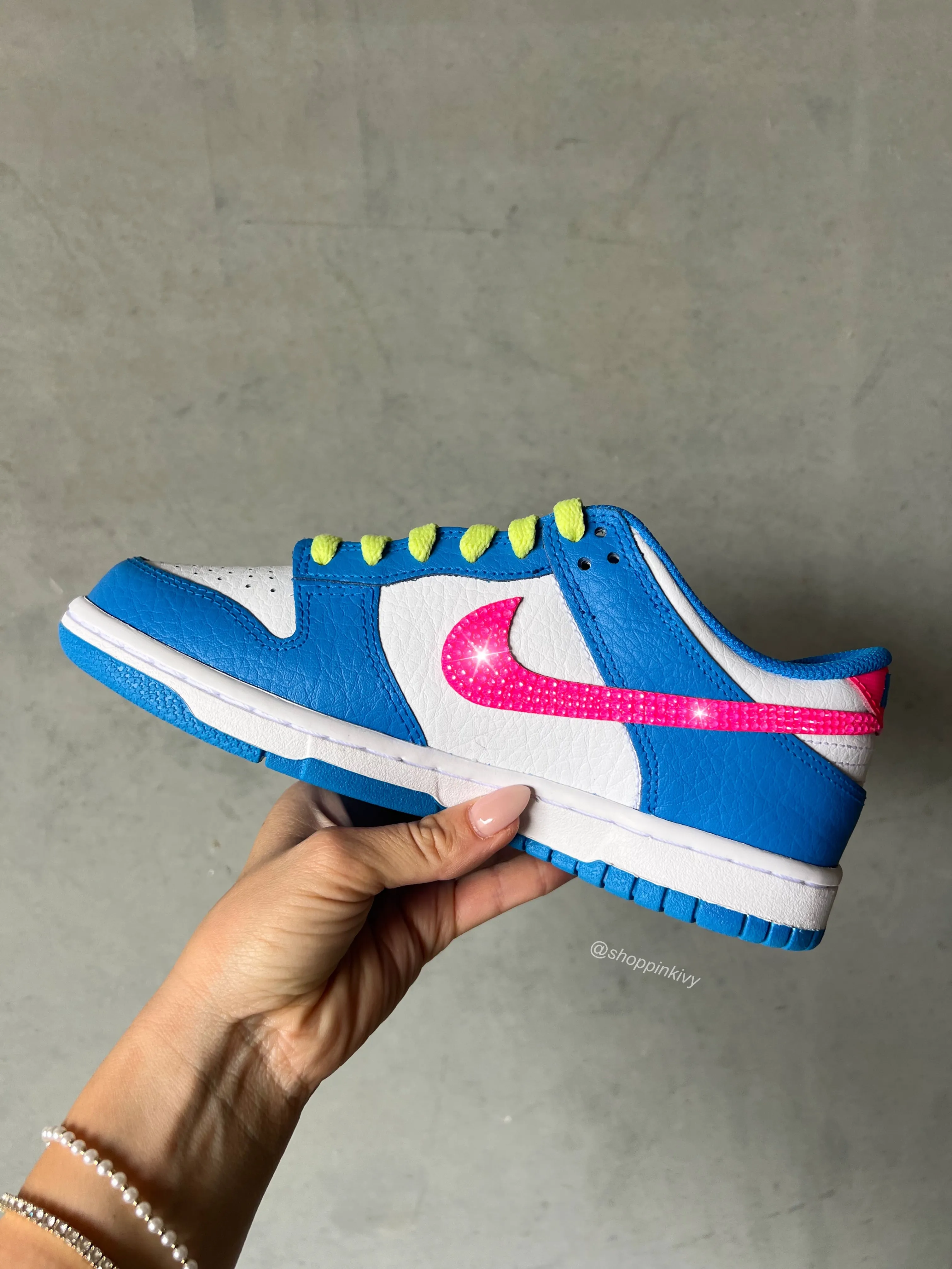 Foot Ease Neon Swarovski Womens Nike Dunk Shoes