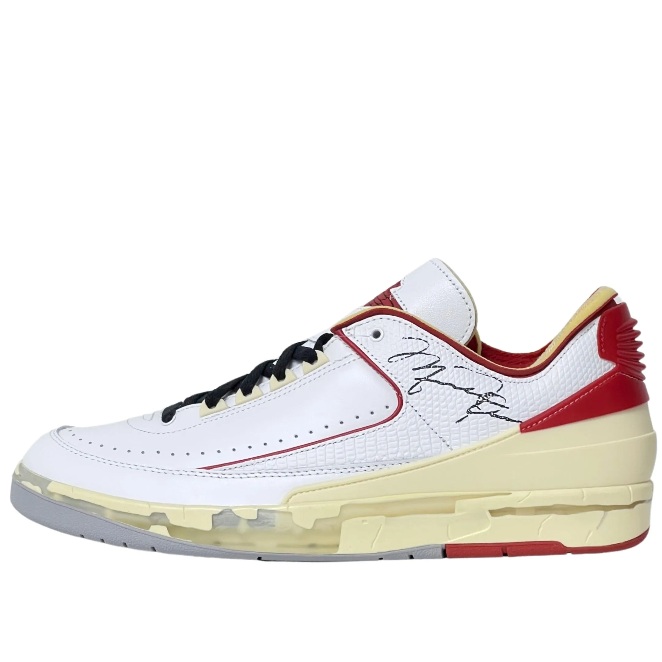 Nike Air Jordan 2 Low SP Off-White White Varsity Red Zero Drop Platforms