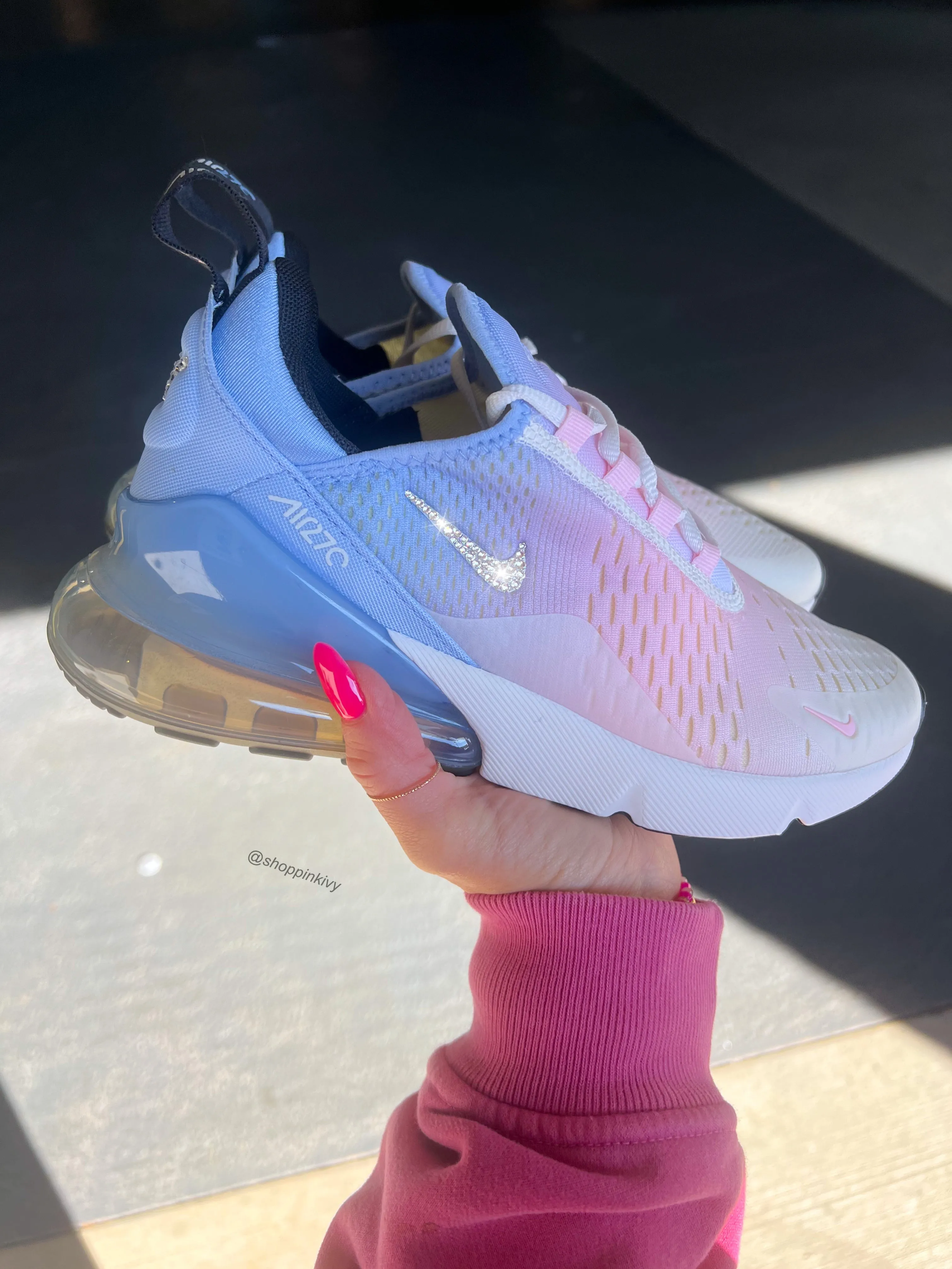 Cool Feel Cotton Candy Ombre Swarovski Women's Nike Shoes Air Max 270