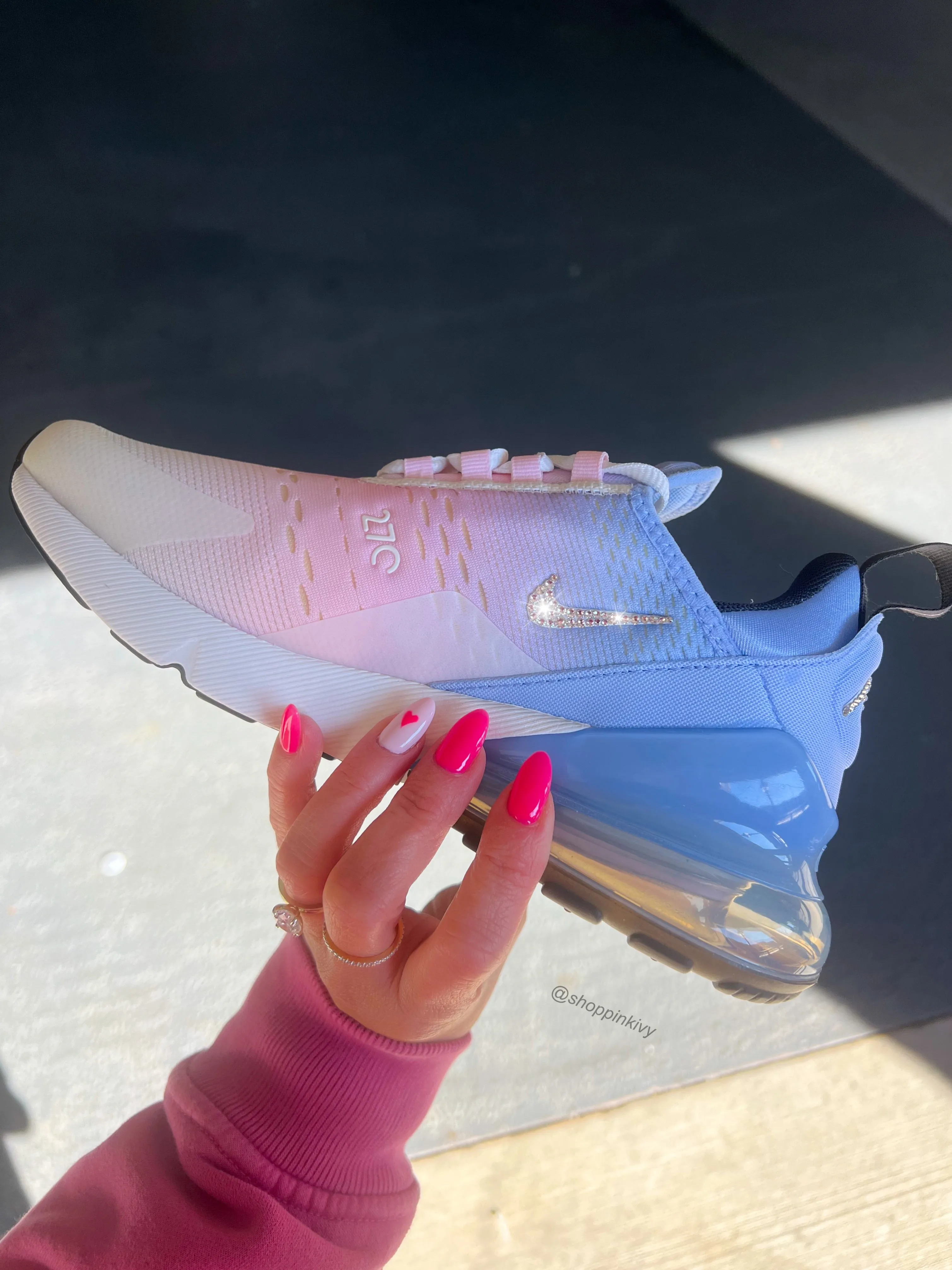 Wild Jog Cotton Candy Ombre Swarovski Women's Nike Shoes Air Max 270
