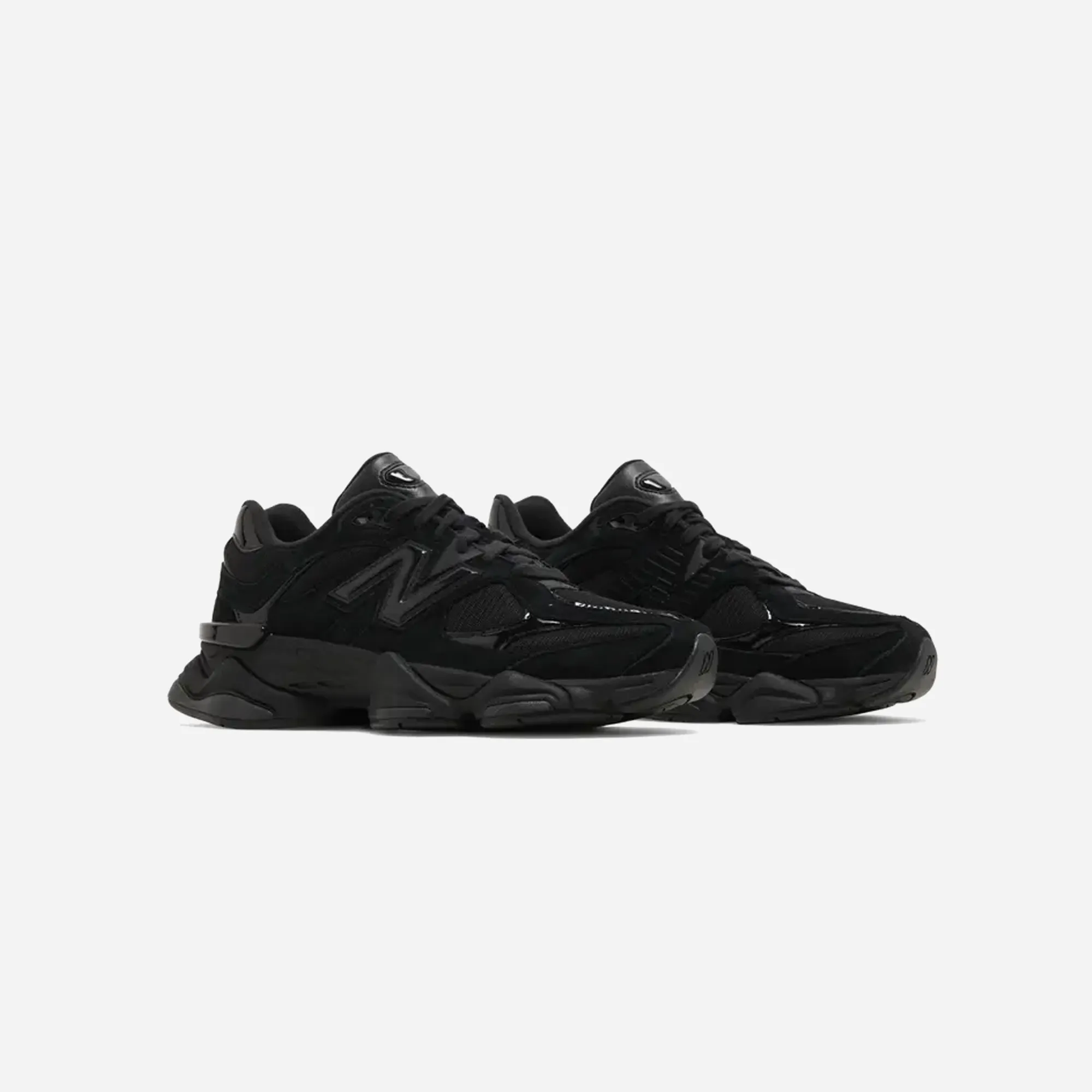 New Balance 9060 Triple Black Patent Narrow Toe Box Metatarsal Support
